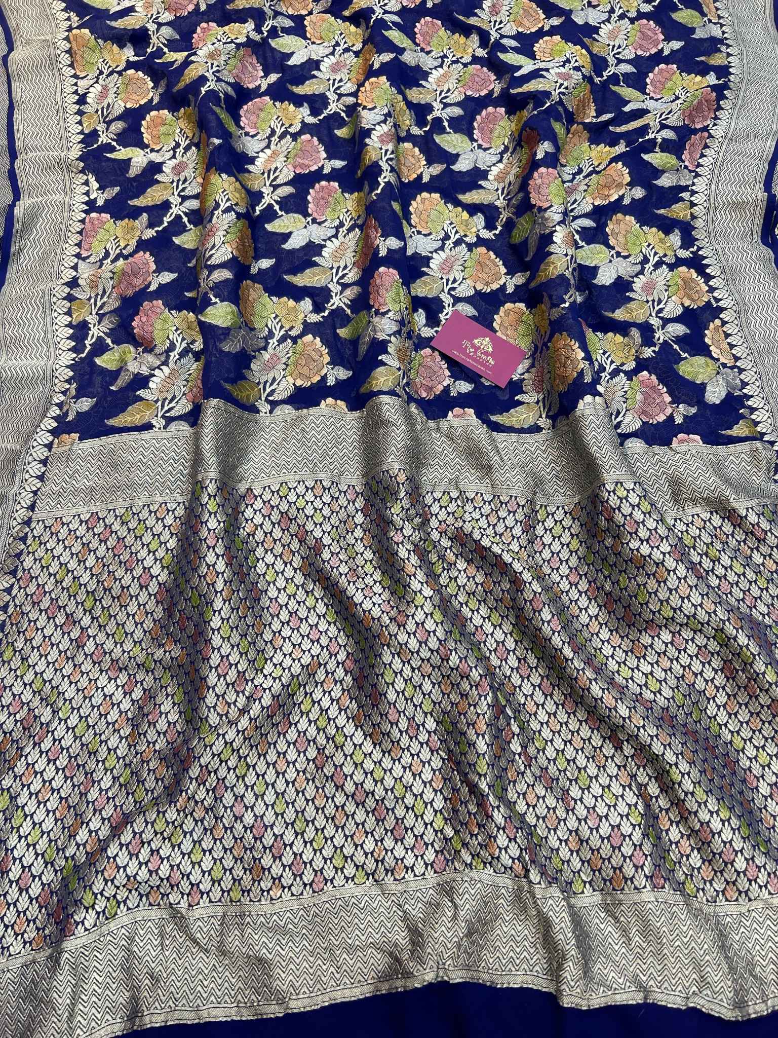 Khaddi Georgette Handloom Banarasi Saree