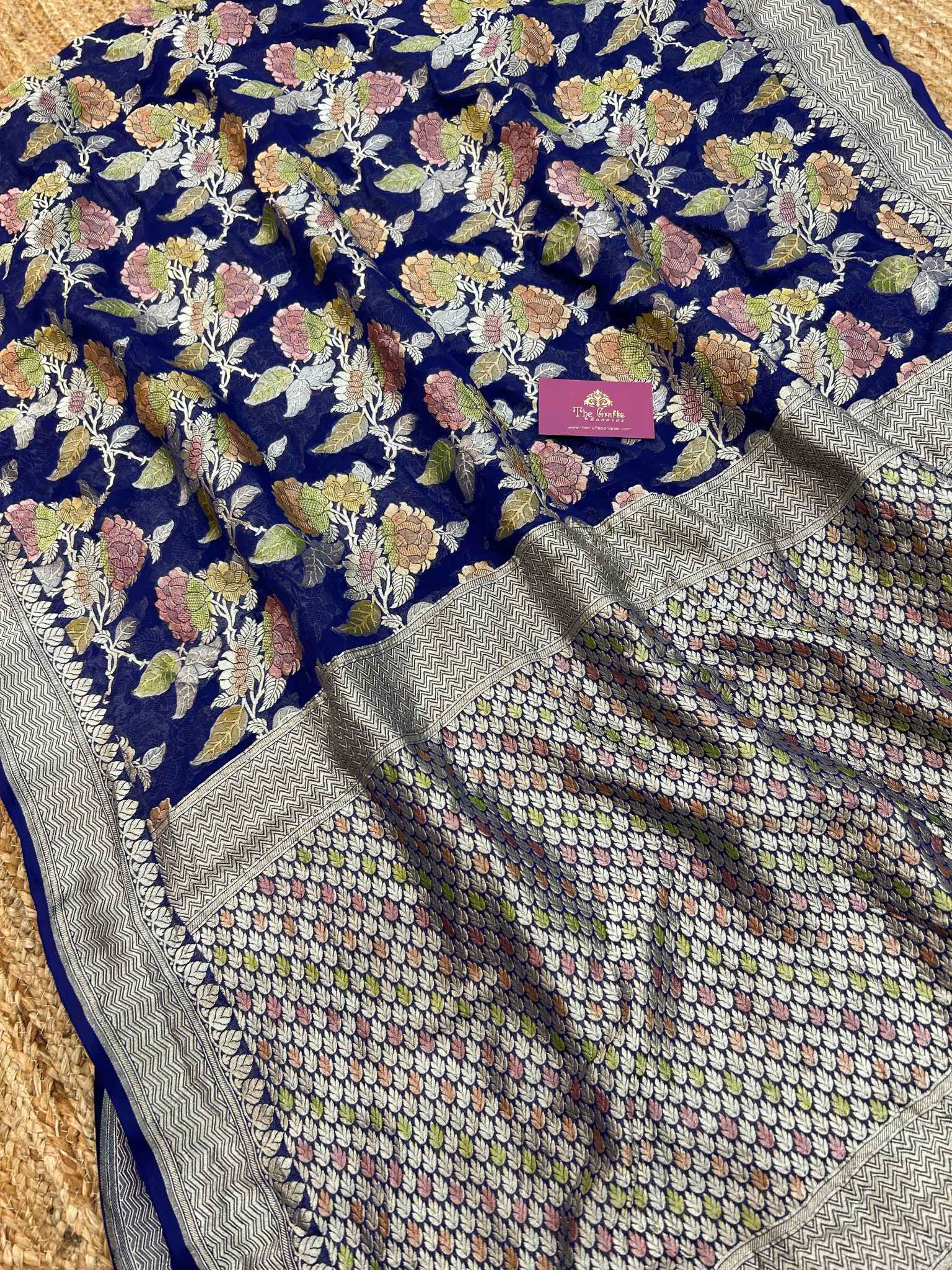 Khaddi Georgette Handloom Banarasi Saree