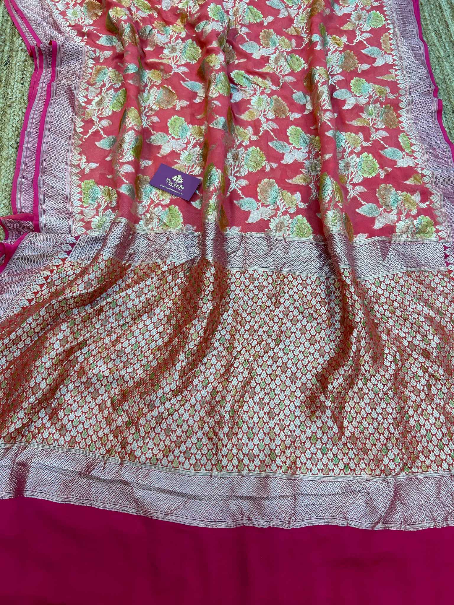 Khaddi Georgette Handloom Banarasi Saree