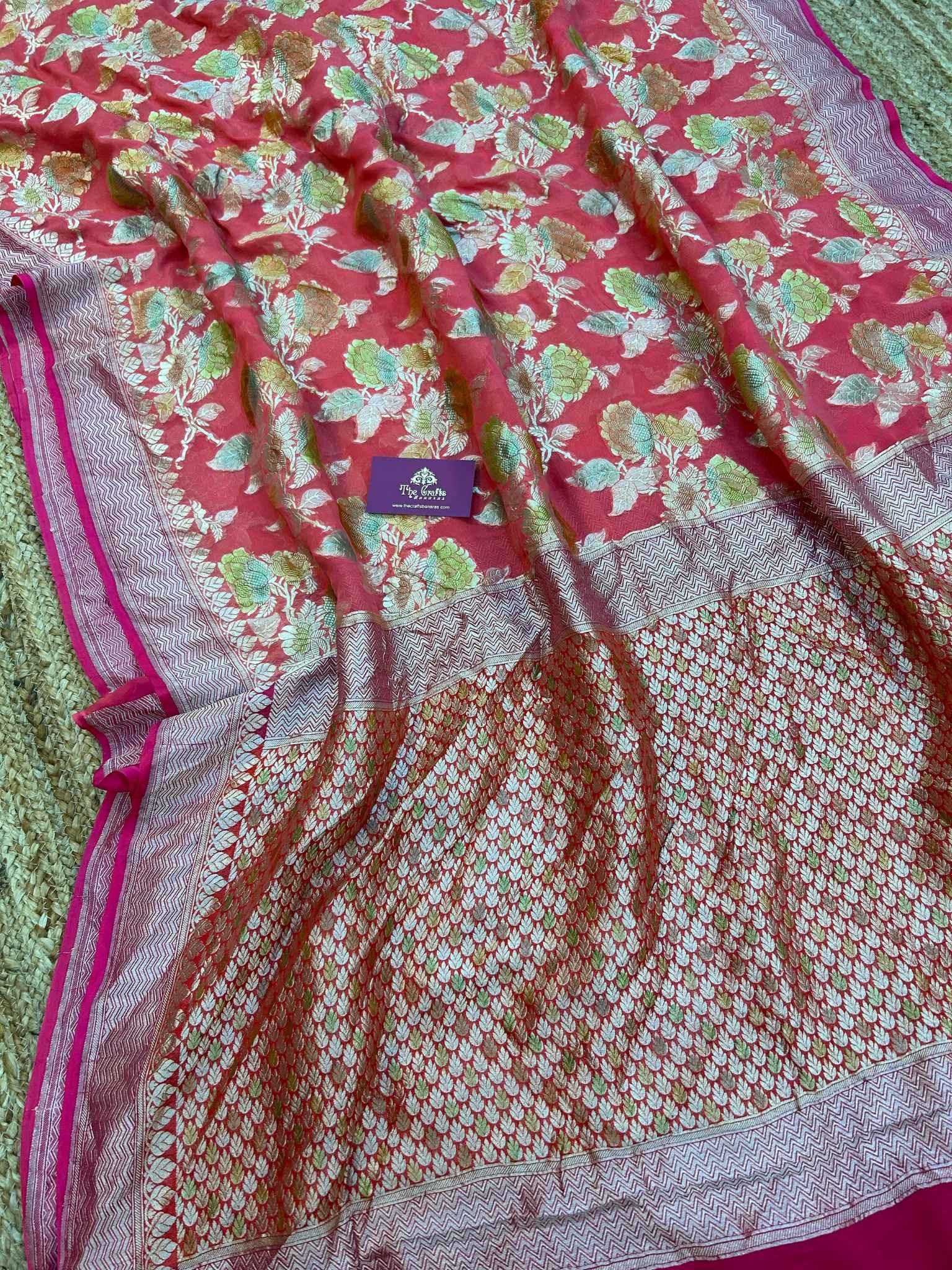 Khaddi Georgette Handloom Banarasi Saree