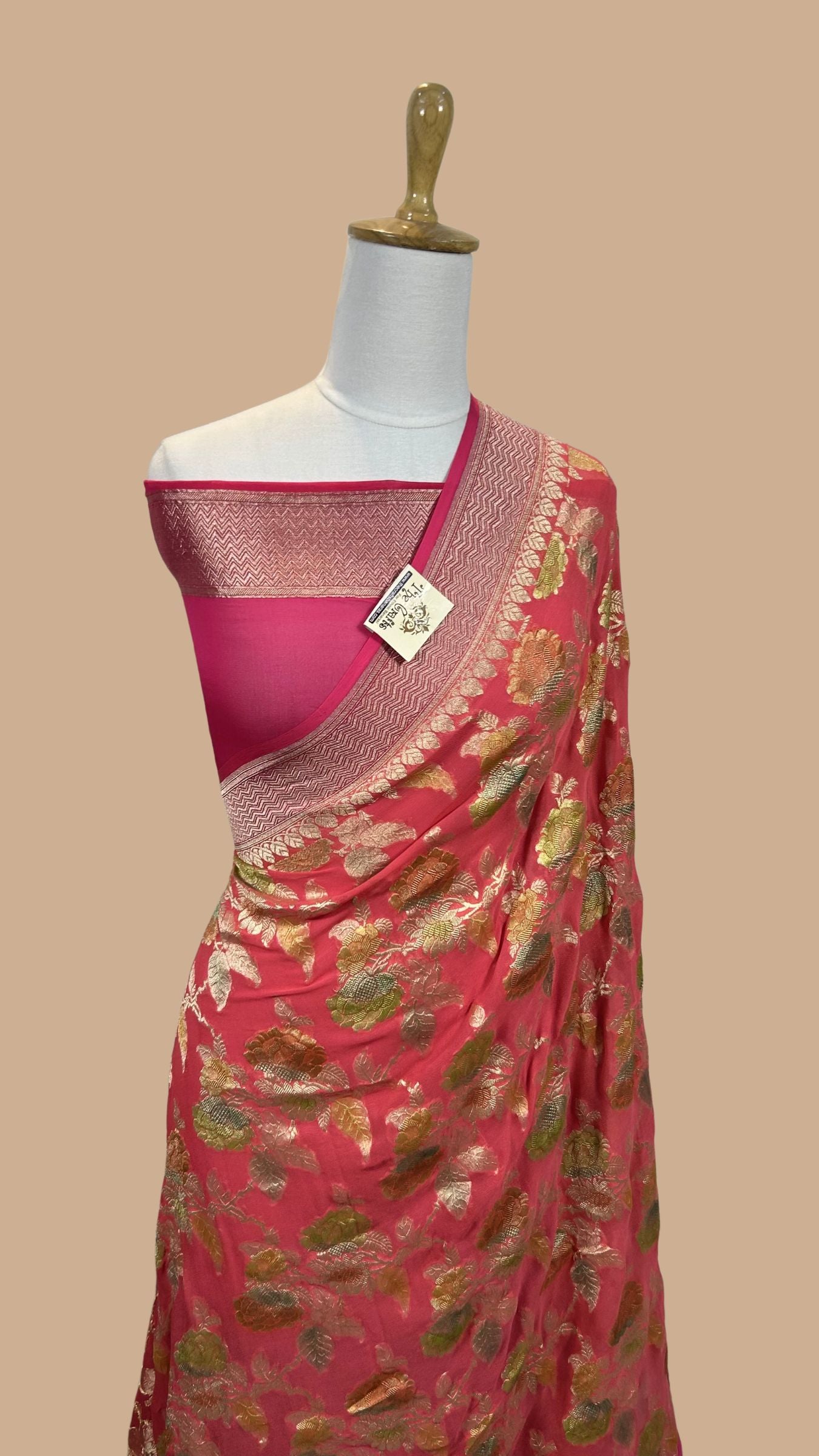 Khaddi Georgette Handloom Banarasi Saree