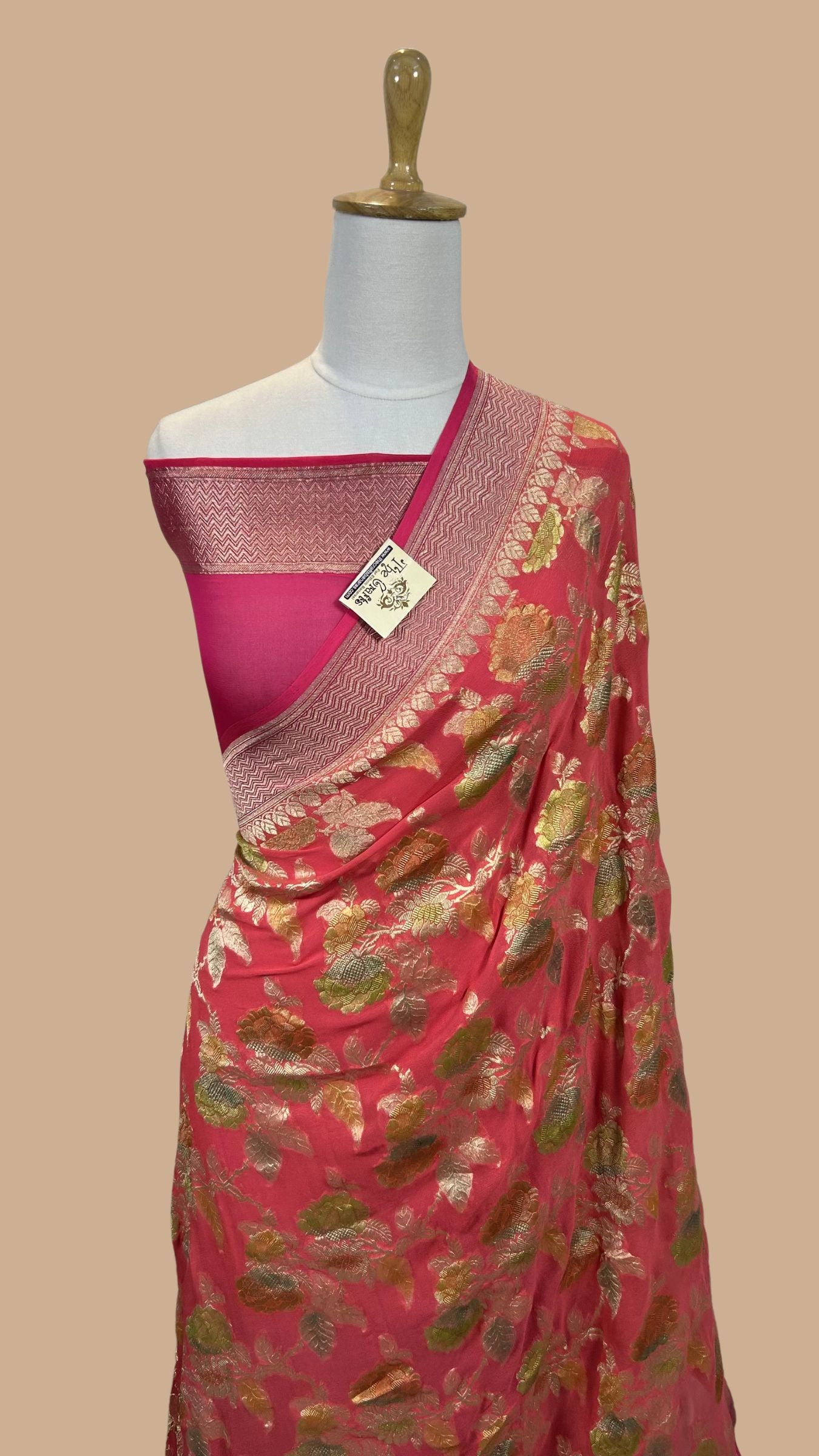 Khaddi Georgette Handloom Banarasi Saree