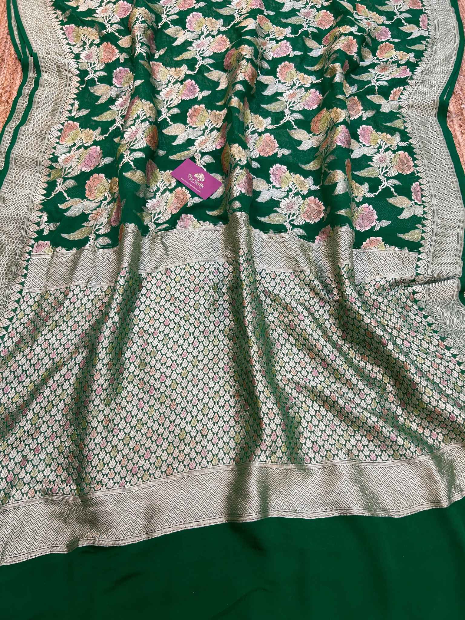 Khaddi Georgette Handloom Banarasi Saree