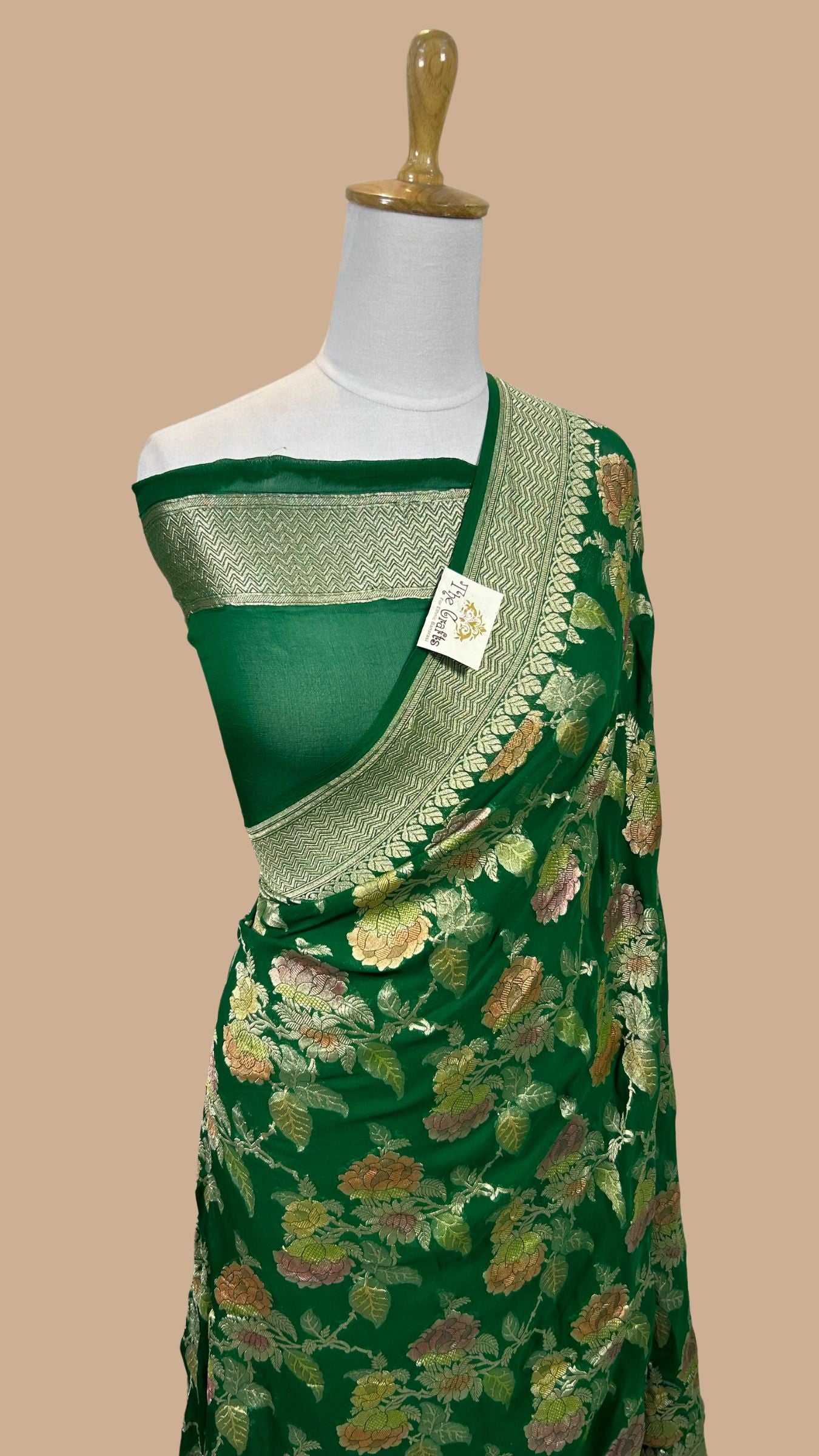 Khaddi Georgette Handloom Banarasi Saree