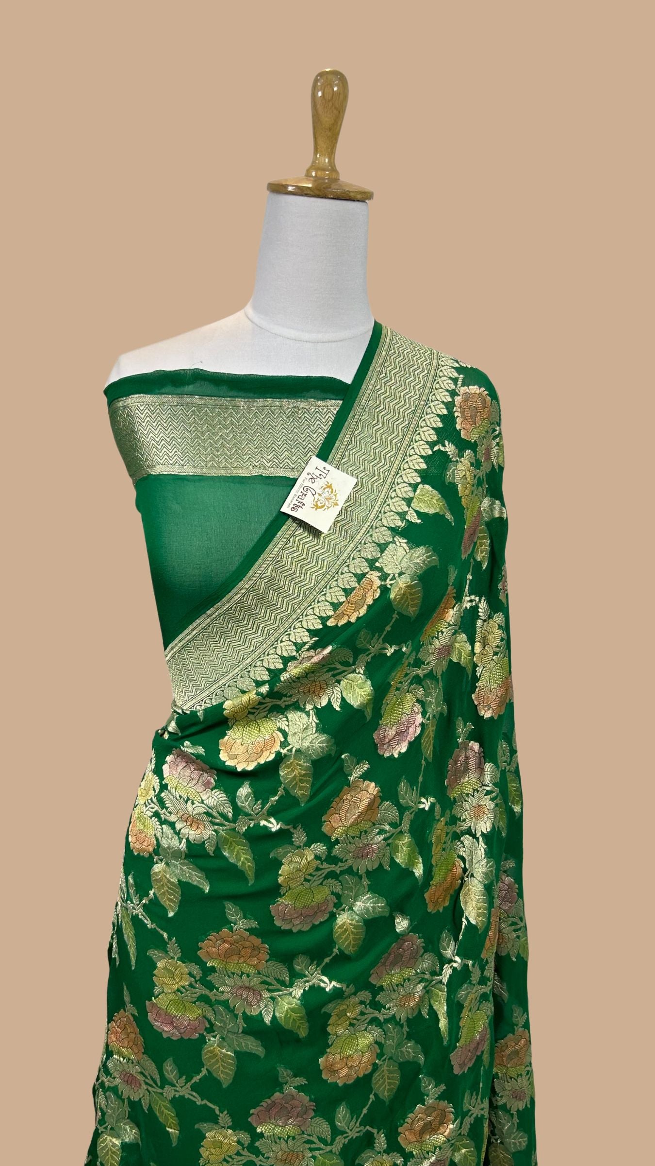 Khaddi Georgette Handloom Banarasi Saree