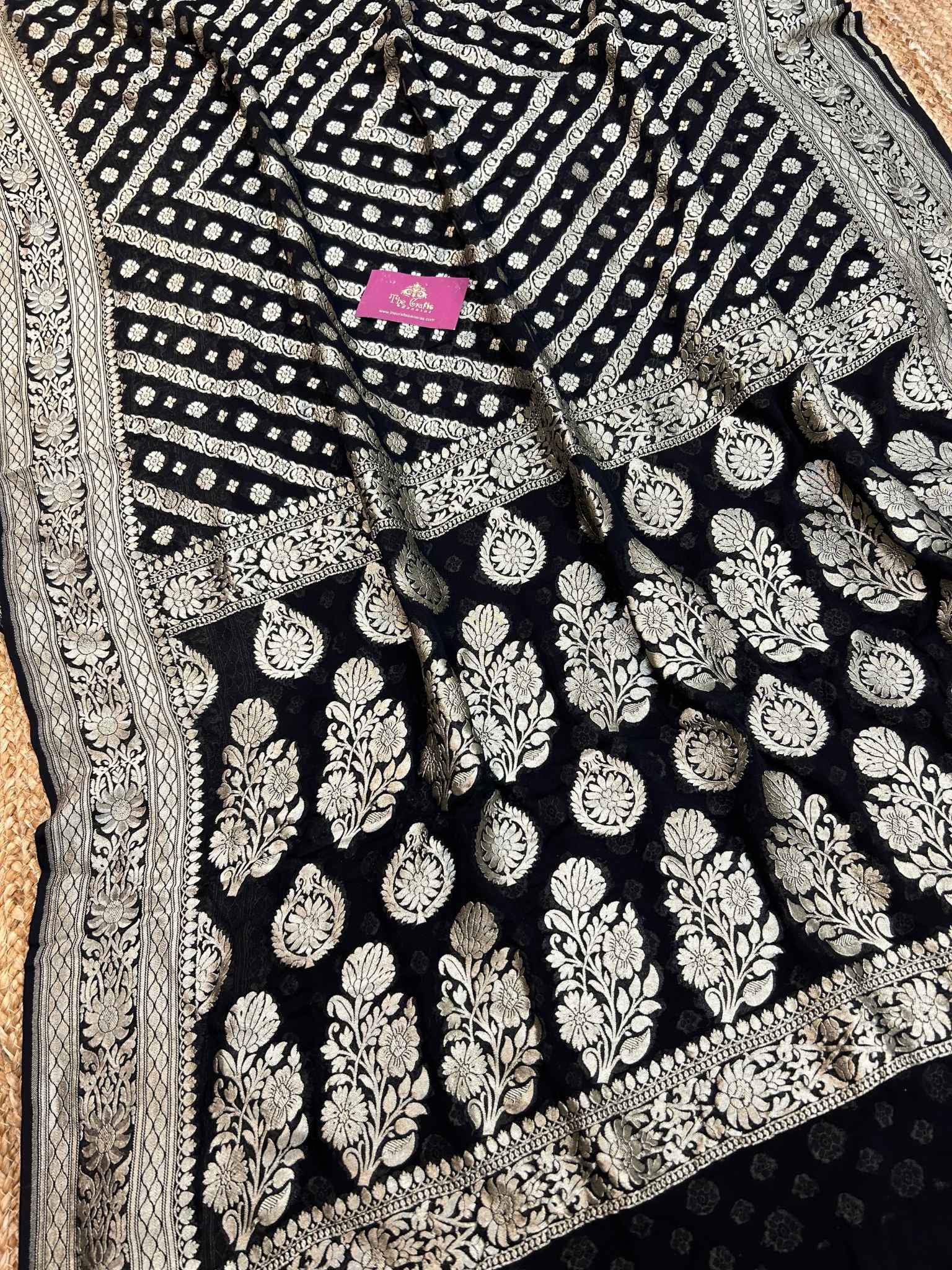 Khaddi Georgette Handloom Banarasi Saree