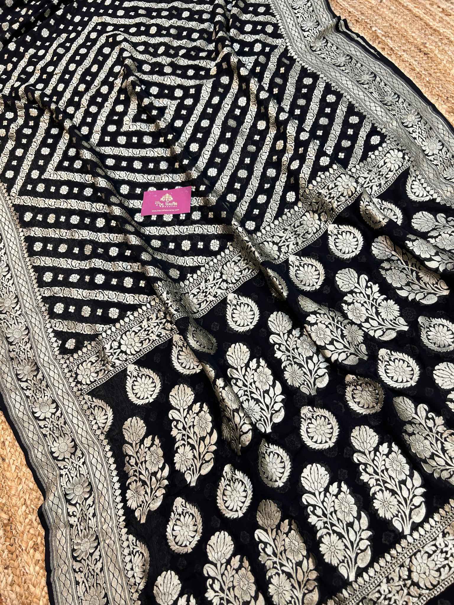 Khaddi Georgette Handloom Banarasi Saree