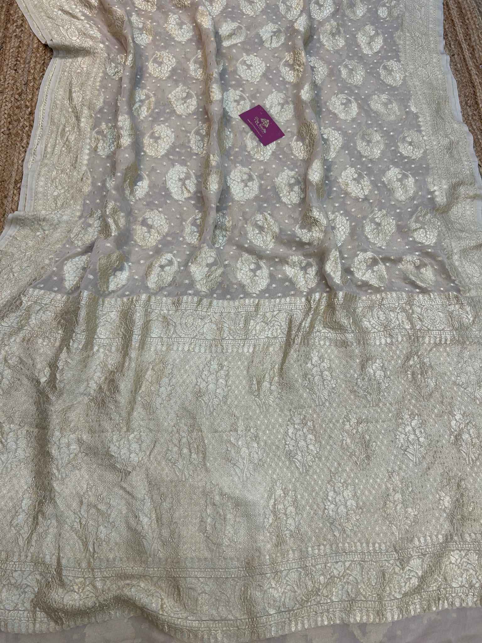 Khaddi Georgette Handloom Banarasi Saree