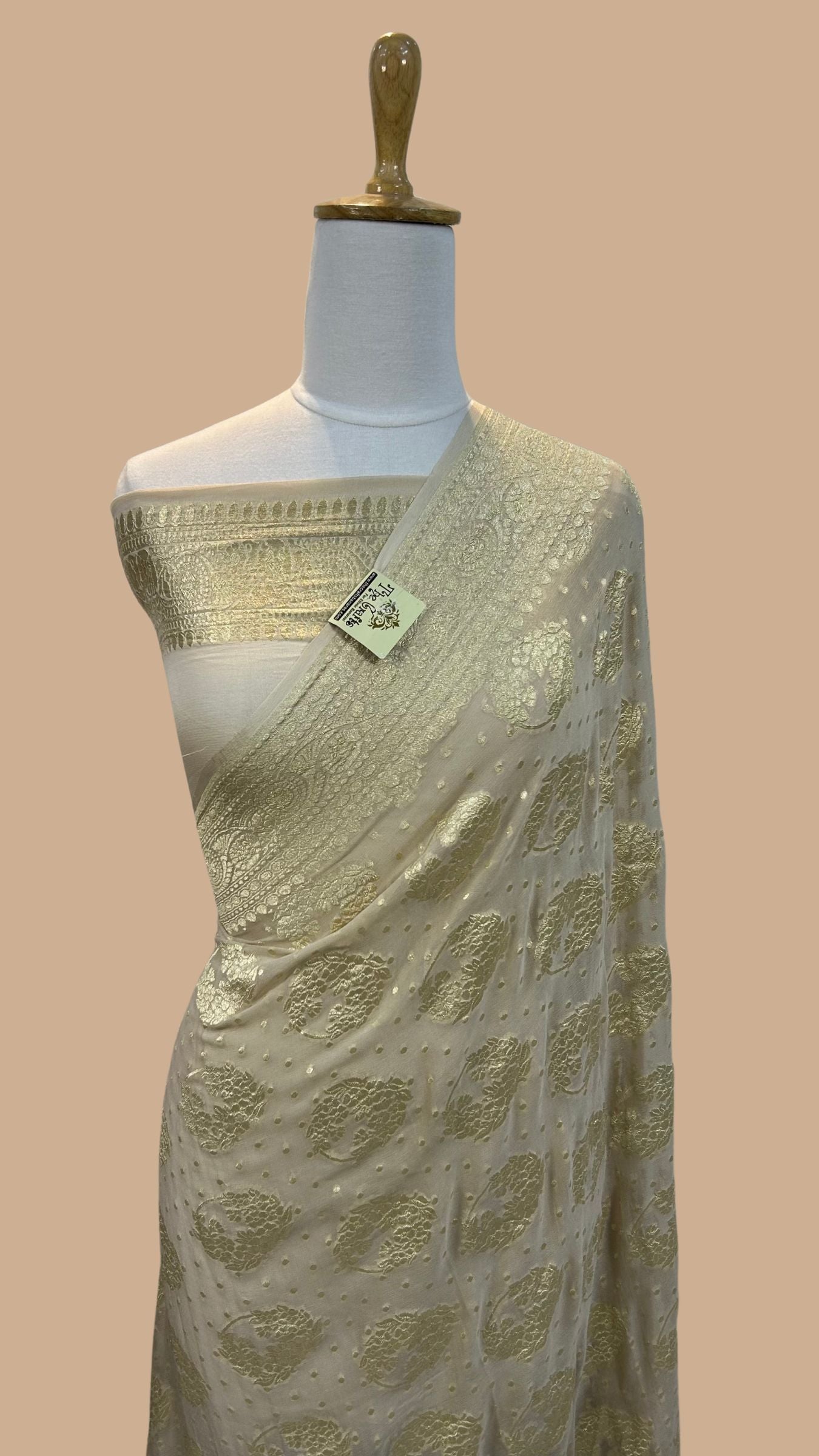 Khaddi Georgette Handloom Banarasi Saree