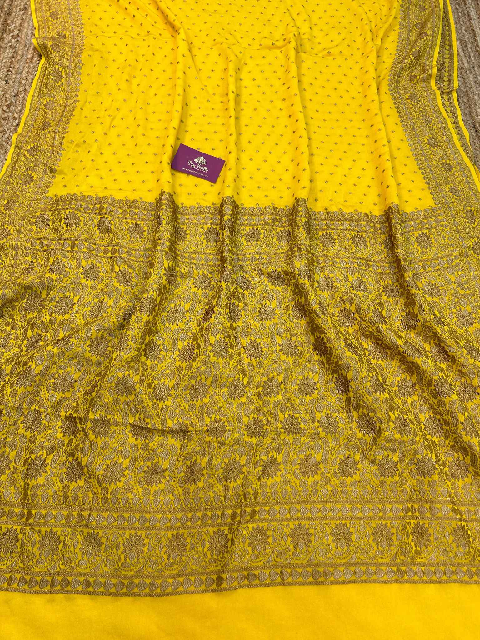 Khaddi Georgette Banarasi Saree - Antique Zari