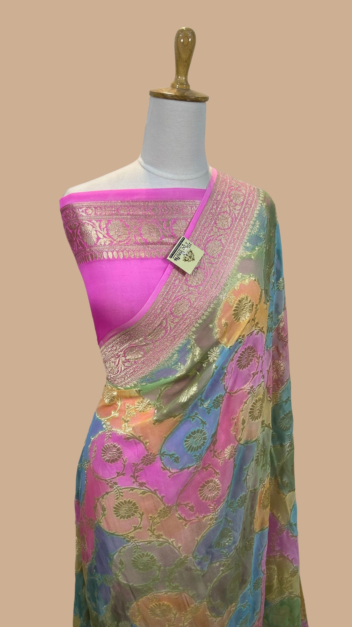 Khaddi Georgette Handloom Banarasi Saree