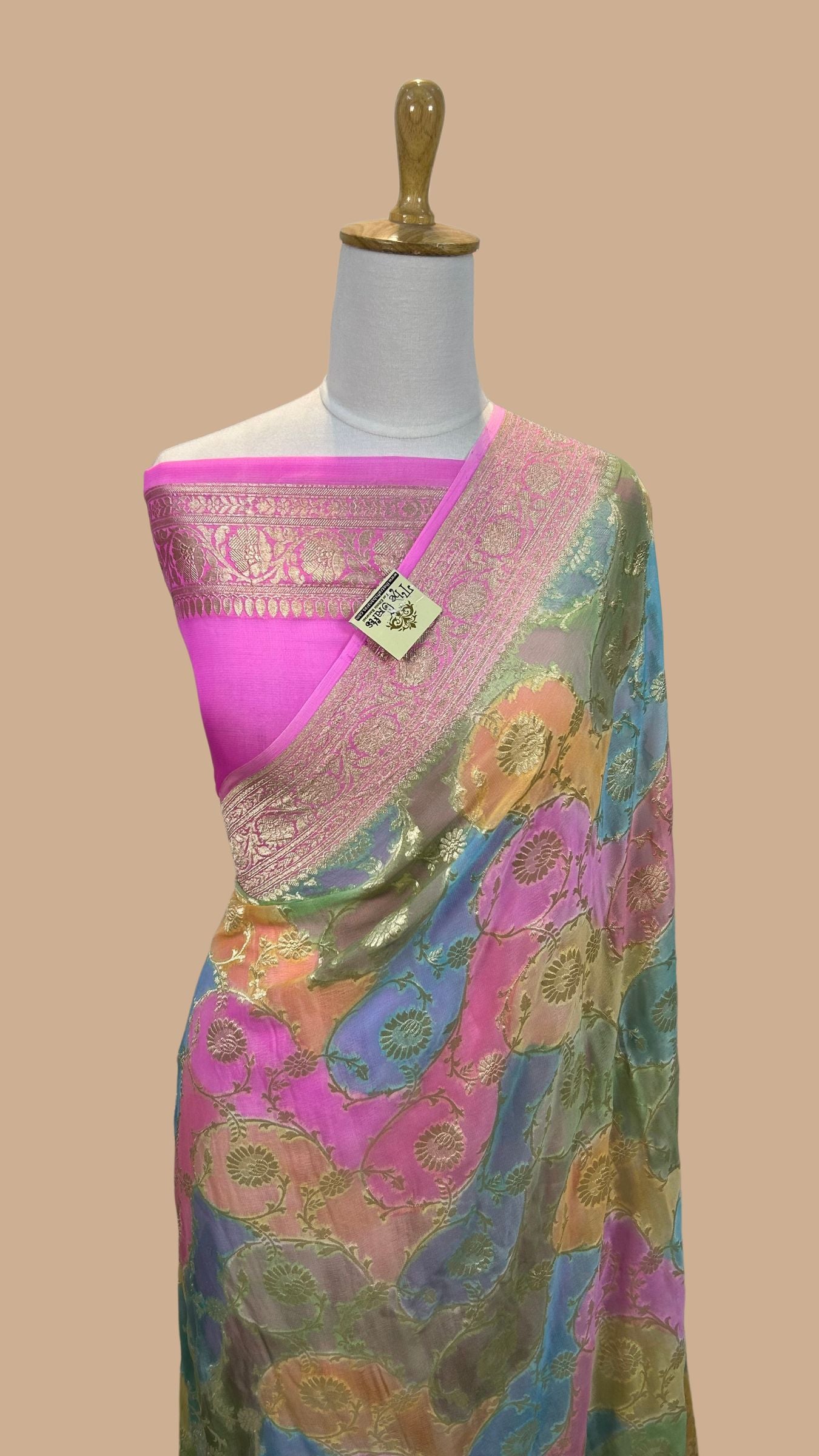 Khaddi Georgette Handloom Banarasi Saree