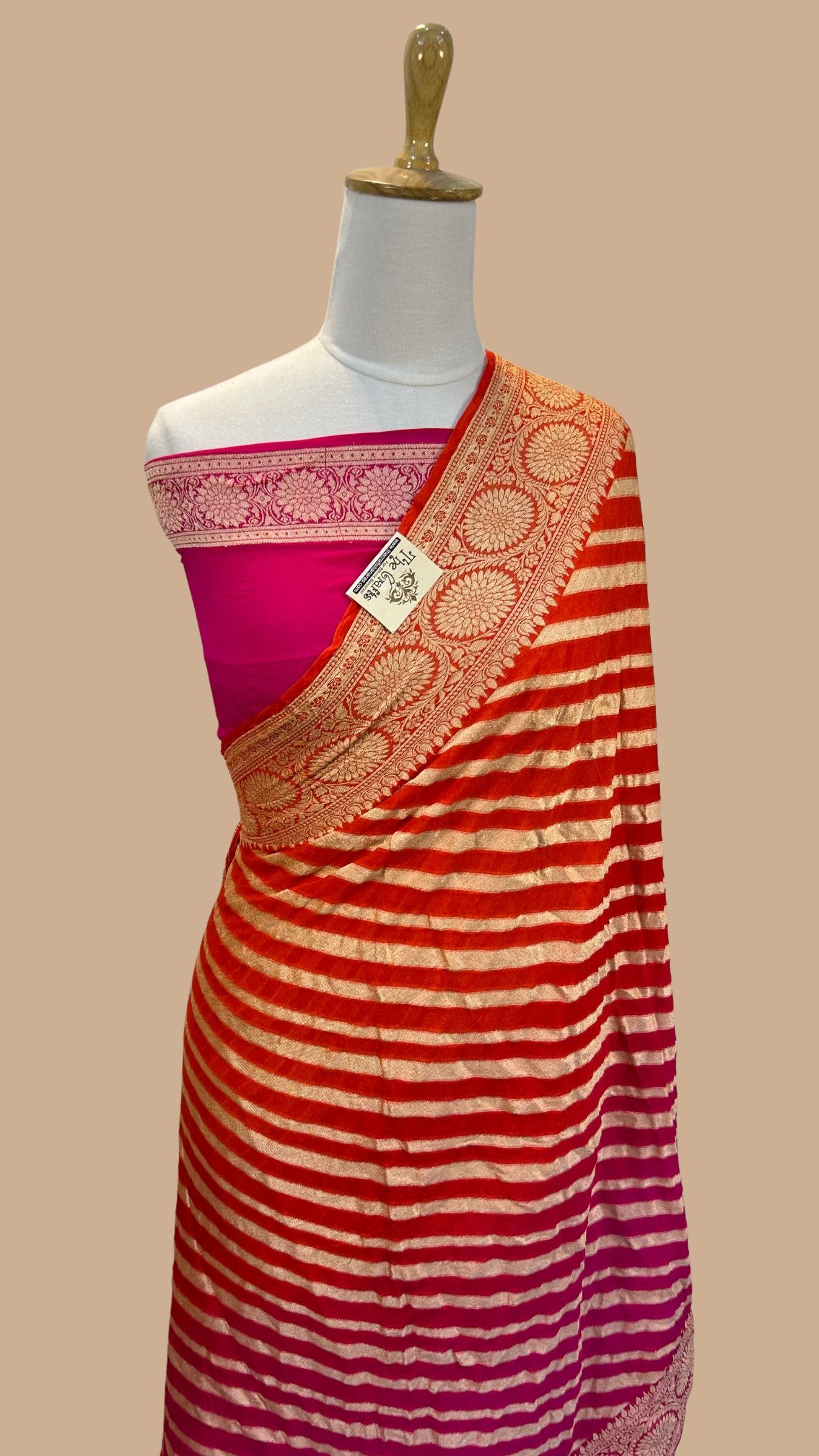 Pure Khaddi Chiffon Banarasi Saree