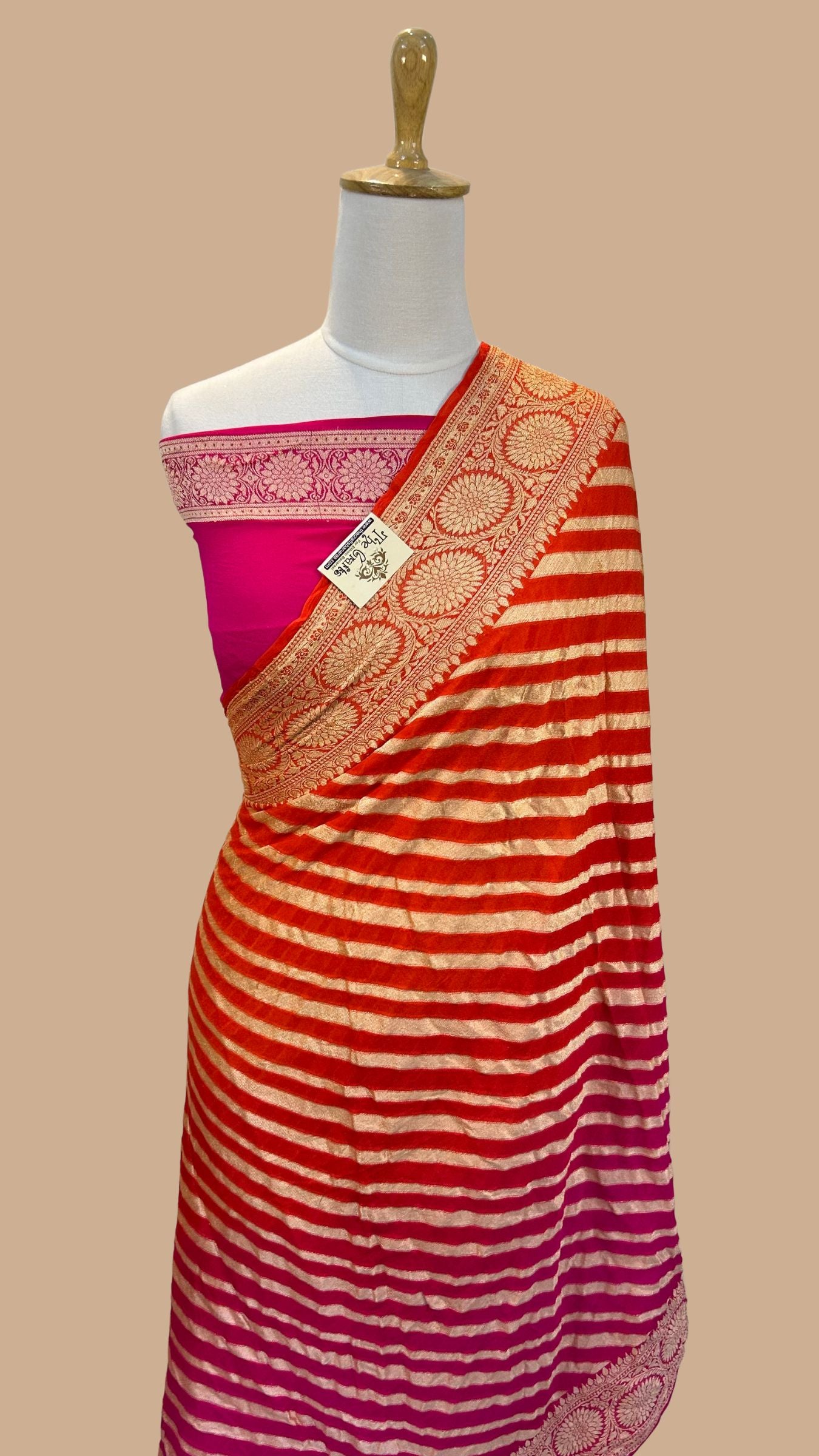 Pure Khaddi Chiffon Banarasi Saree