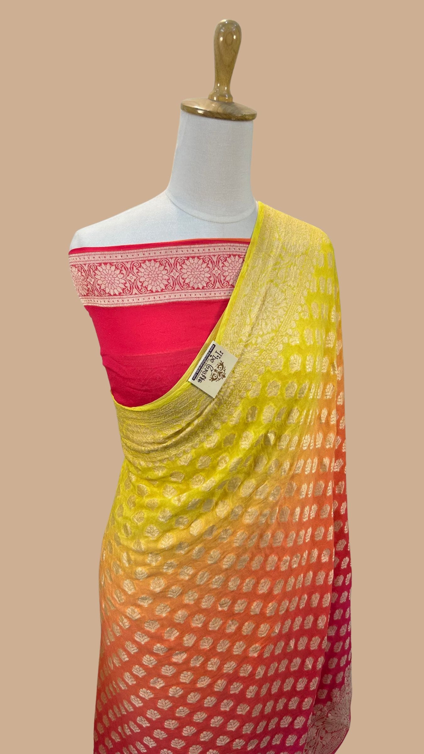 Pure Khaddi Chiffon Banarasi Saree