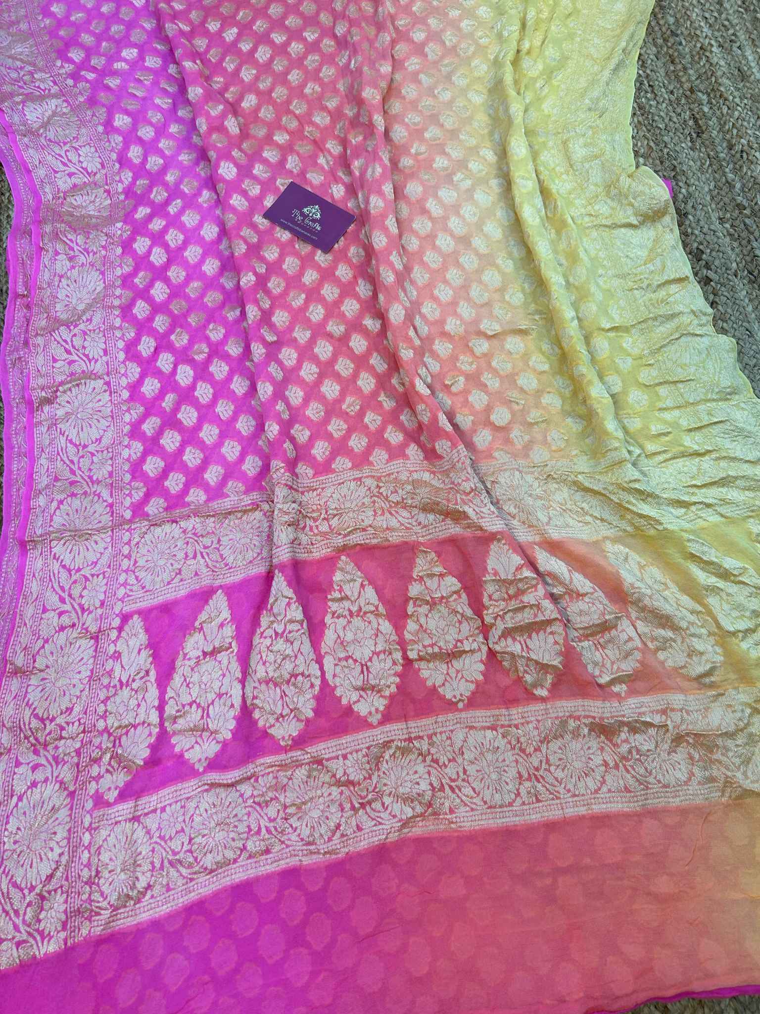 Pure Khaddi Chiffon Banarasi Saree