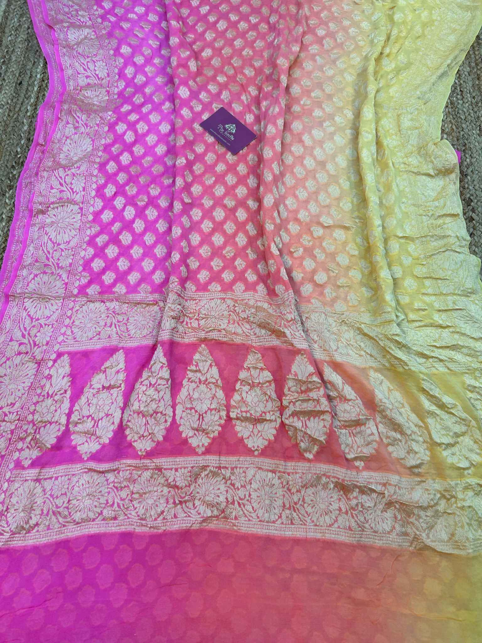 Pure Khaddi Chiffon Banarasi Saree