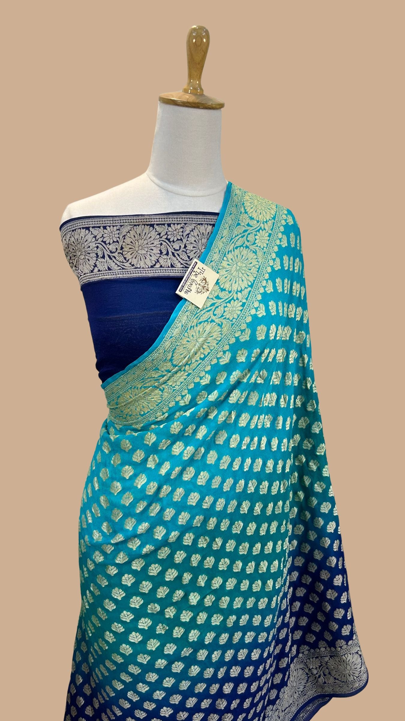 Pure Khaddi Chiffon Banarasi Saree