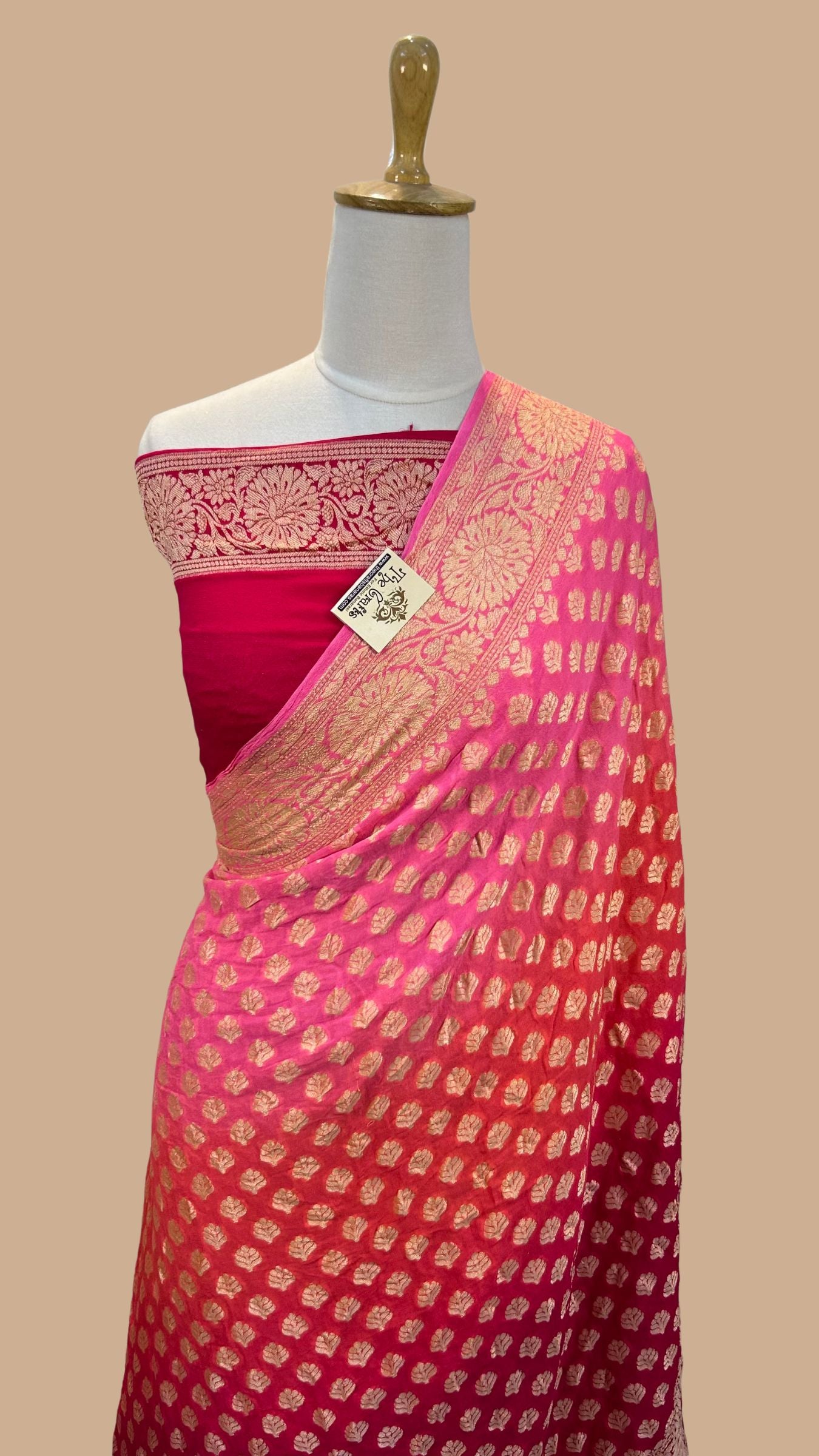 Pure Khaddi Chiffon Banarasi Saree