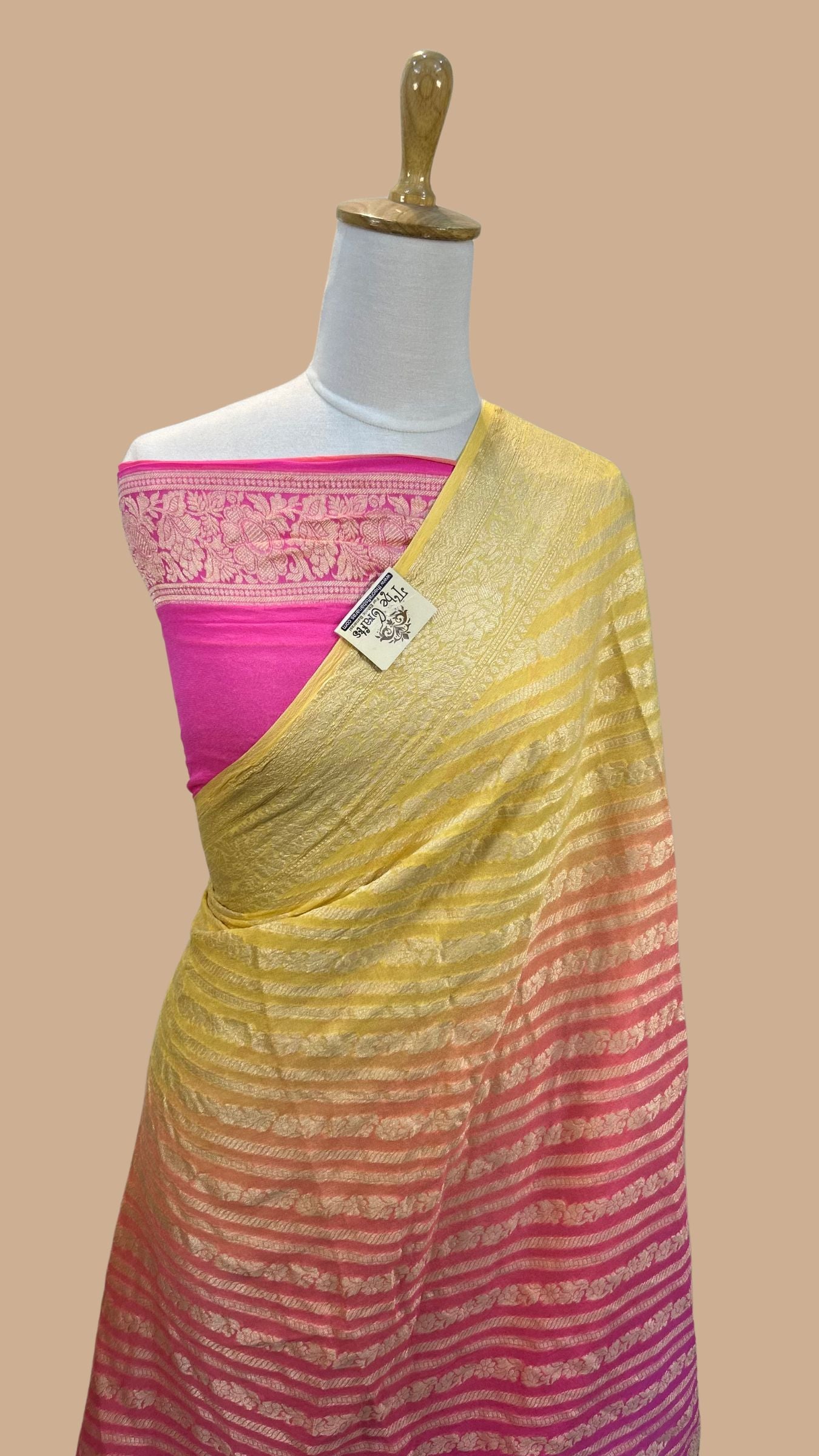 Pure Khaddi Chiffon Banarasi Saree