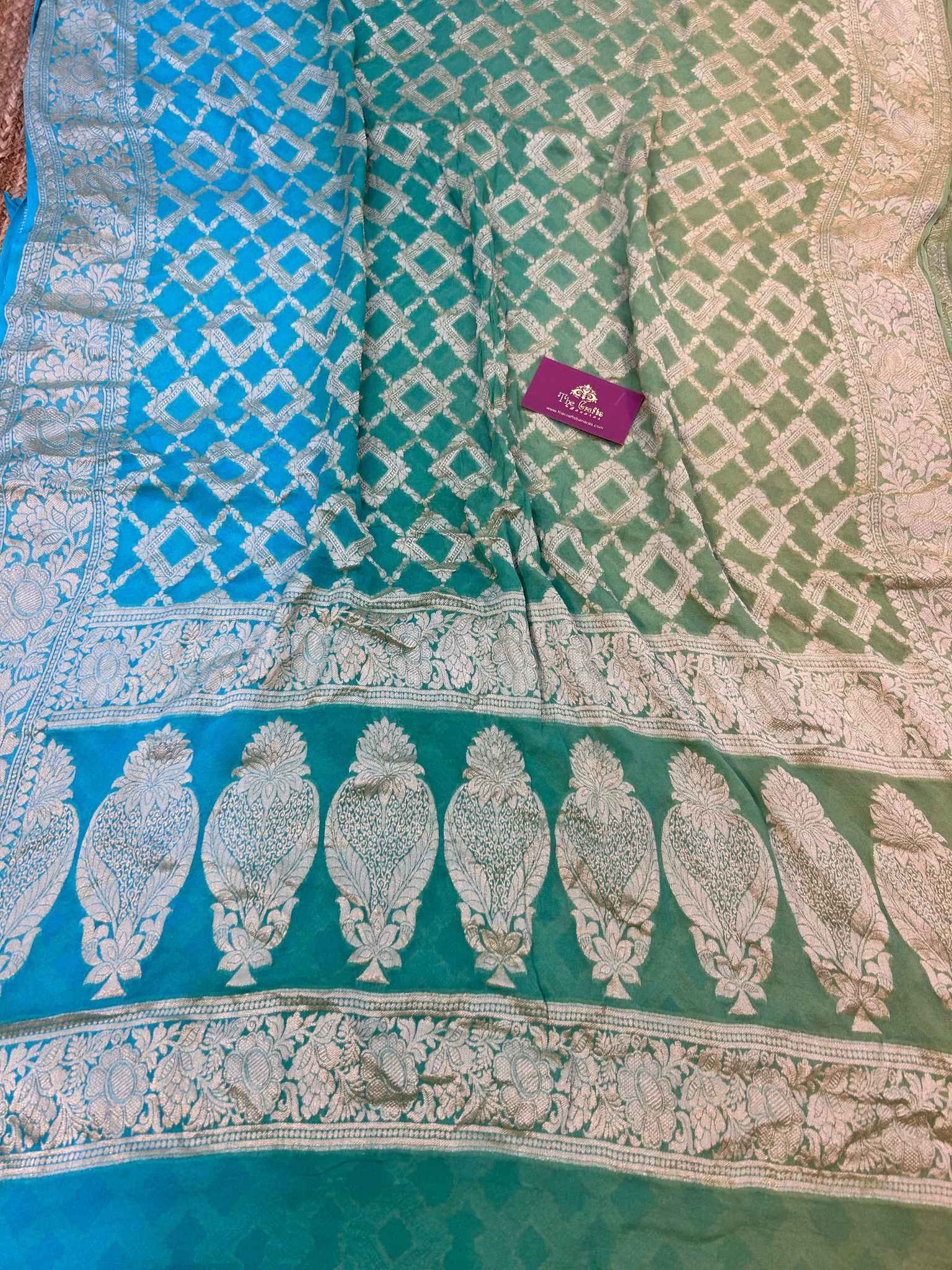 Pure Khaddi Chiffon Banarasi Saree