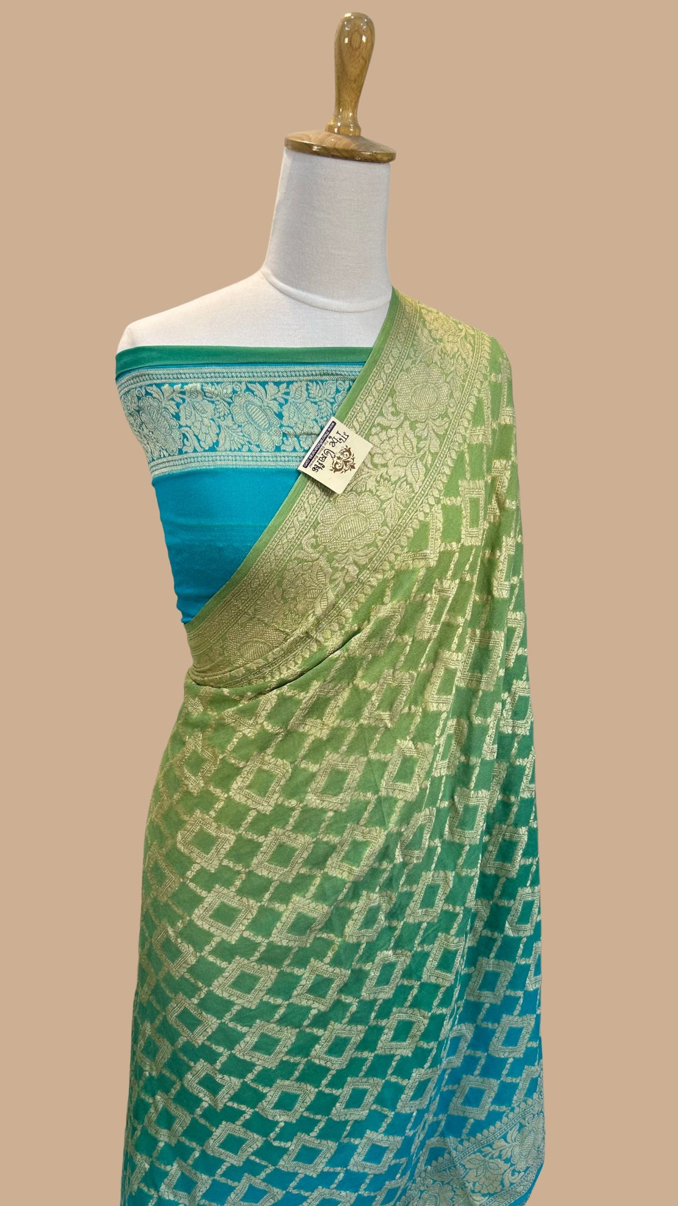 Pure Khaddi Chiffon Banarasi Saree