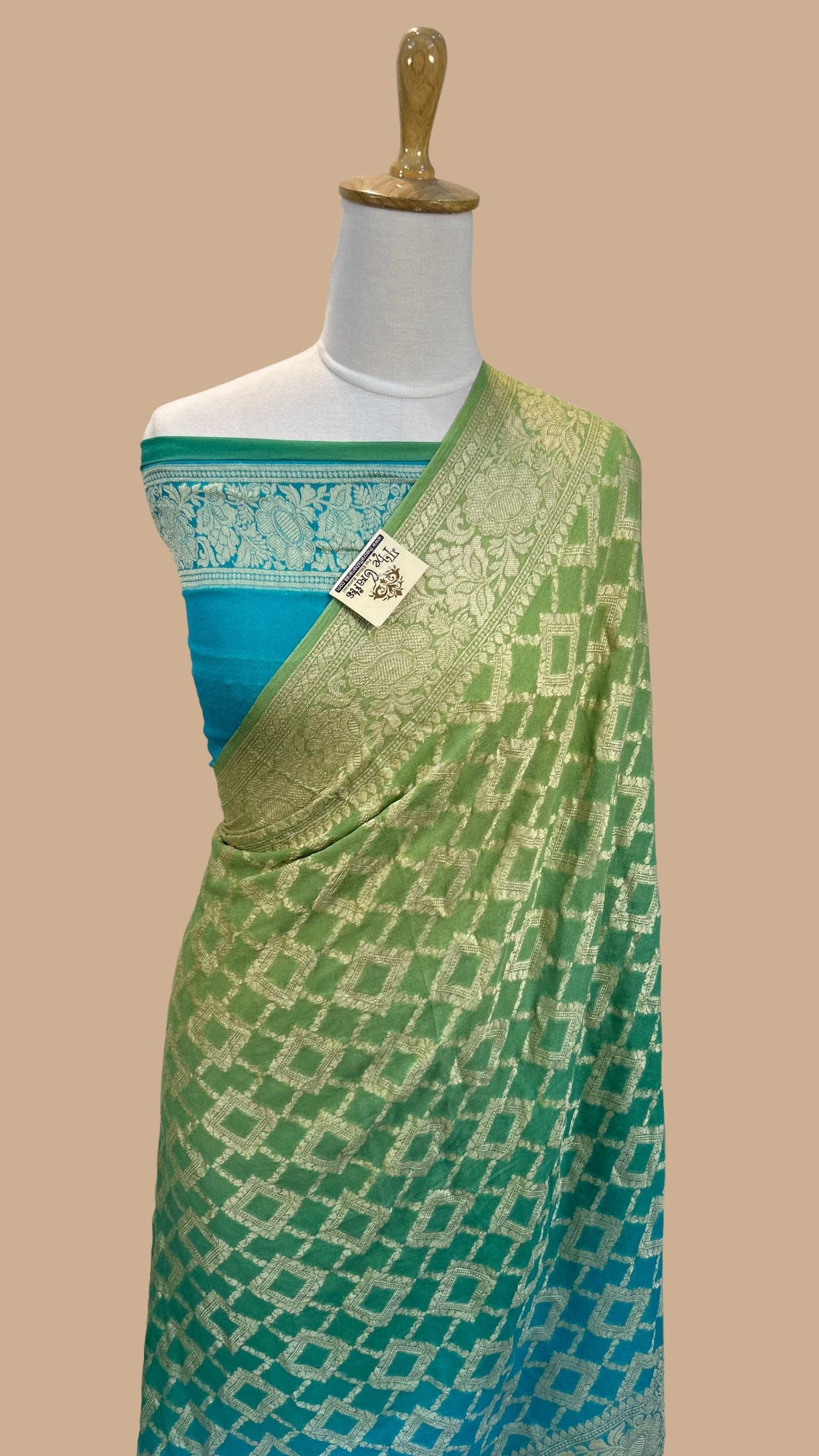 Pure Khaddi Chiffon Banarasi Saree