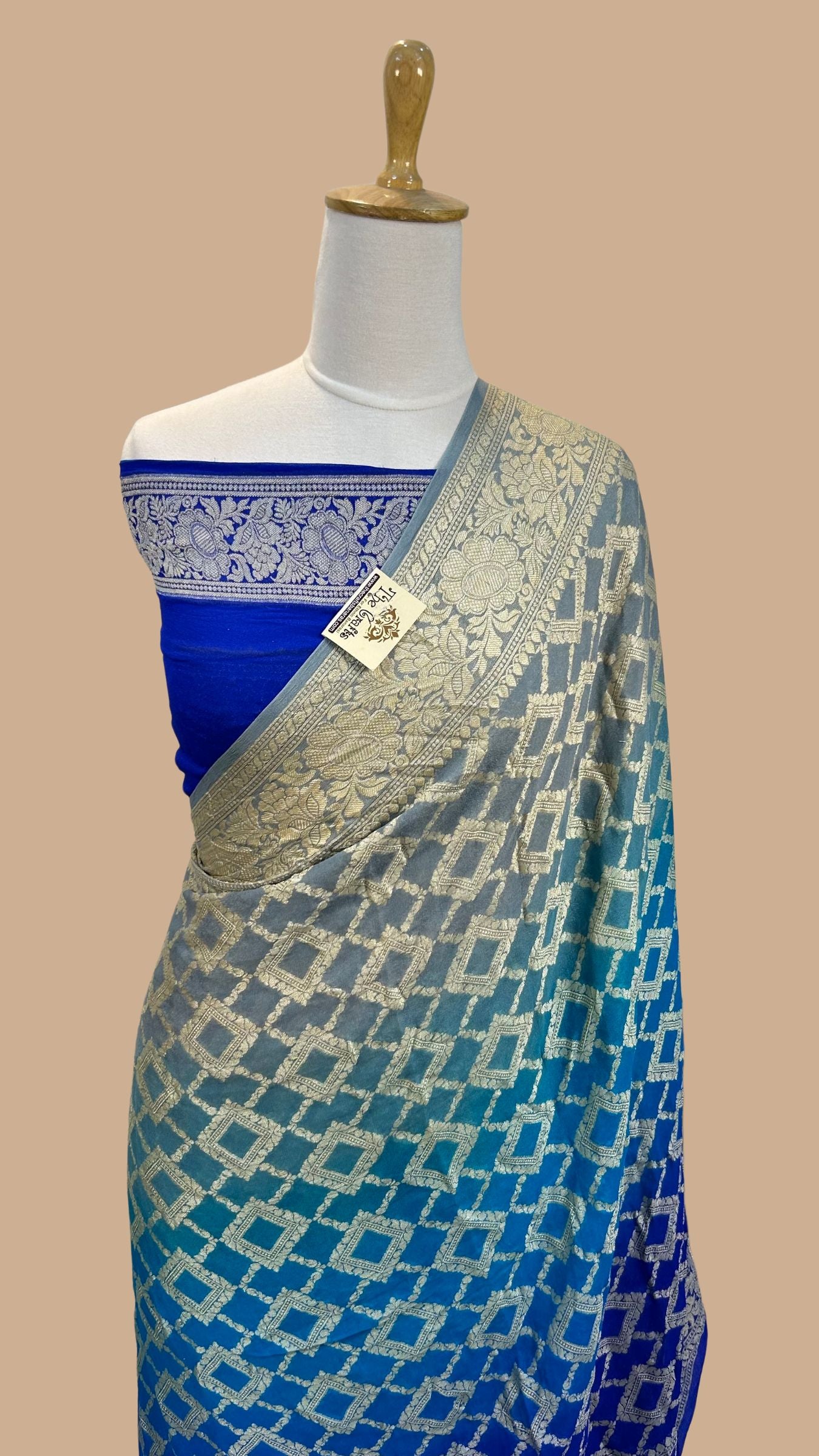 Pure Khaddi Chiffon Banarasi Saree