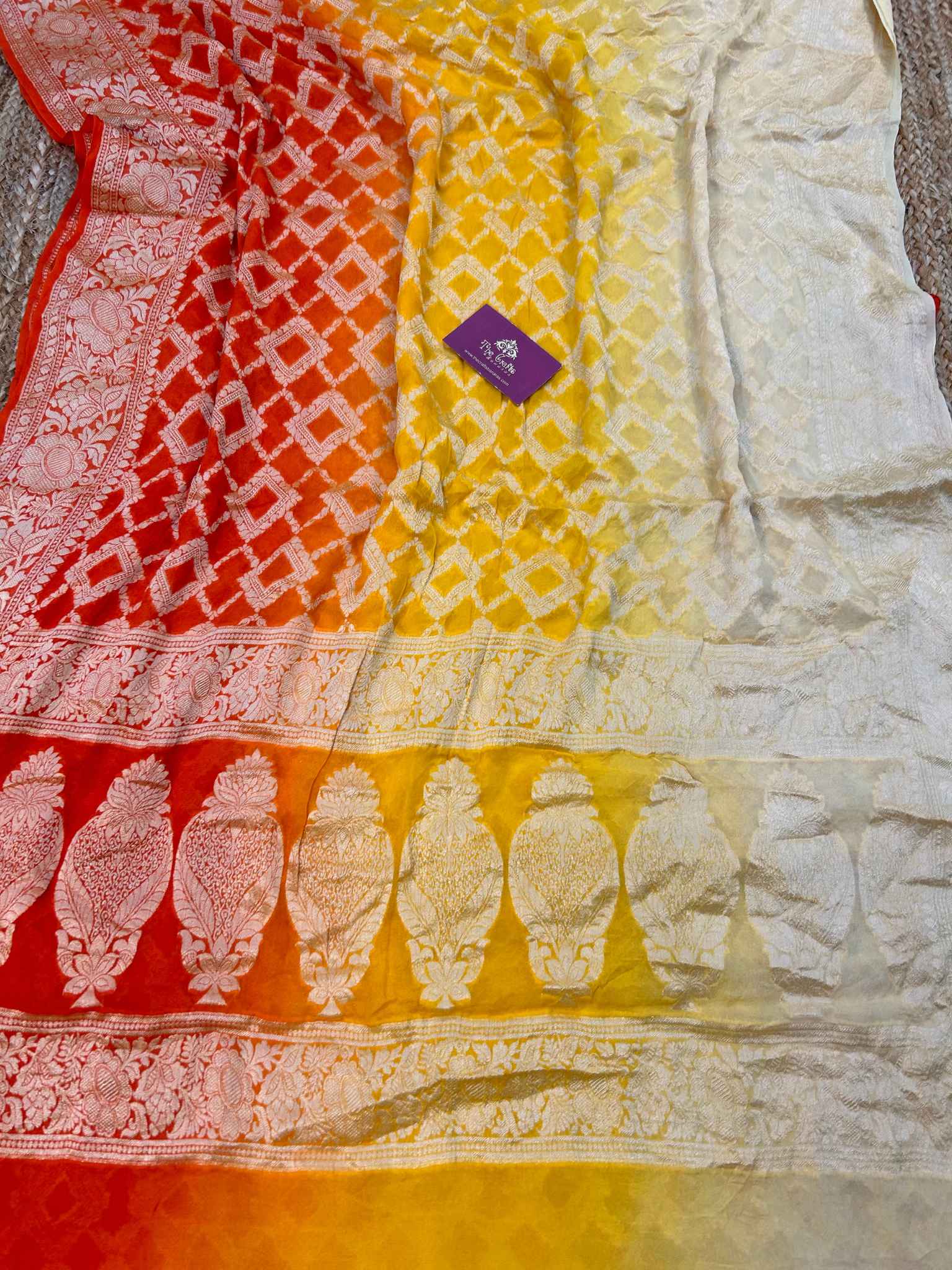 Pure Khaddi Chiffon Banarasi Saree