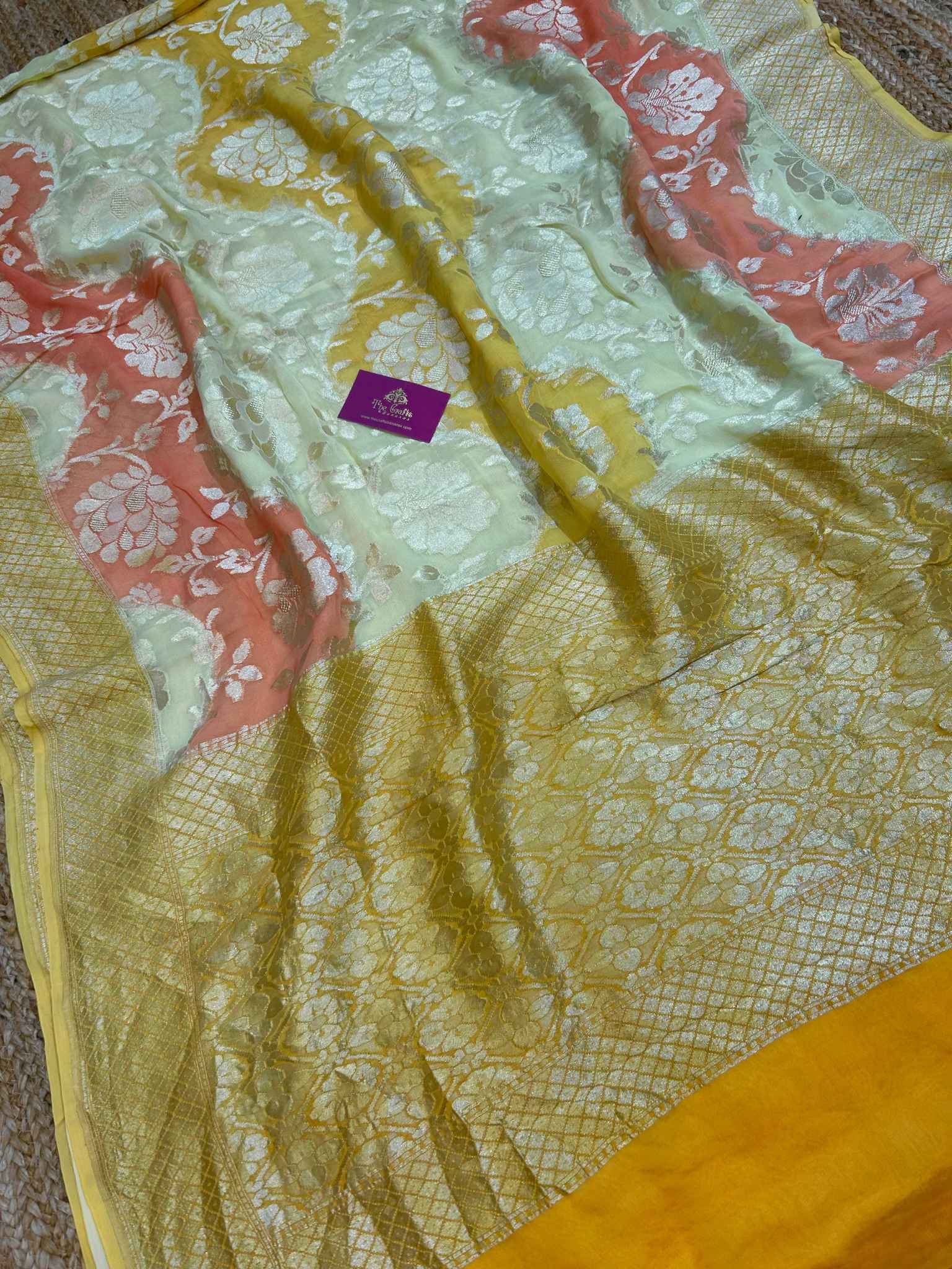 Khaddi Georgette Handloom Banarasi Saree