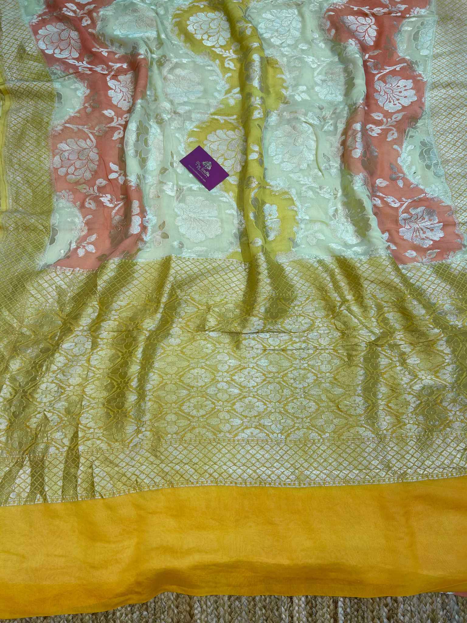 Khaddi Georgette Handloom Banarasi Saree