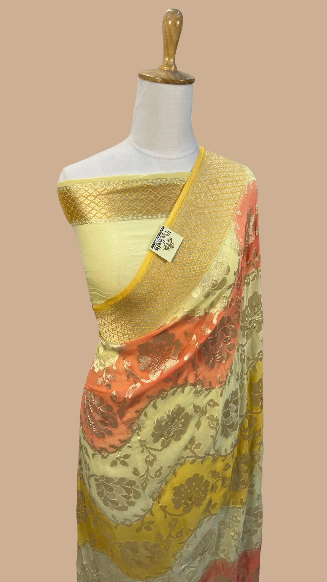 Khaddi Georgette Handloom Banarasi Saree