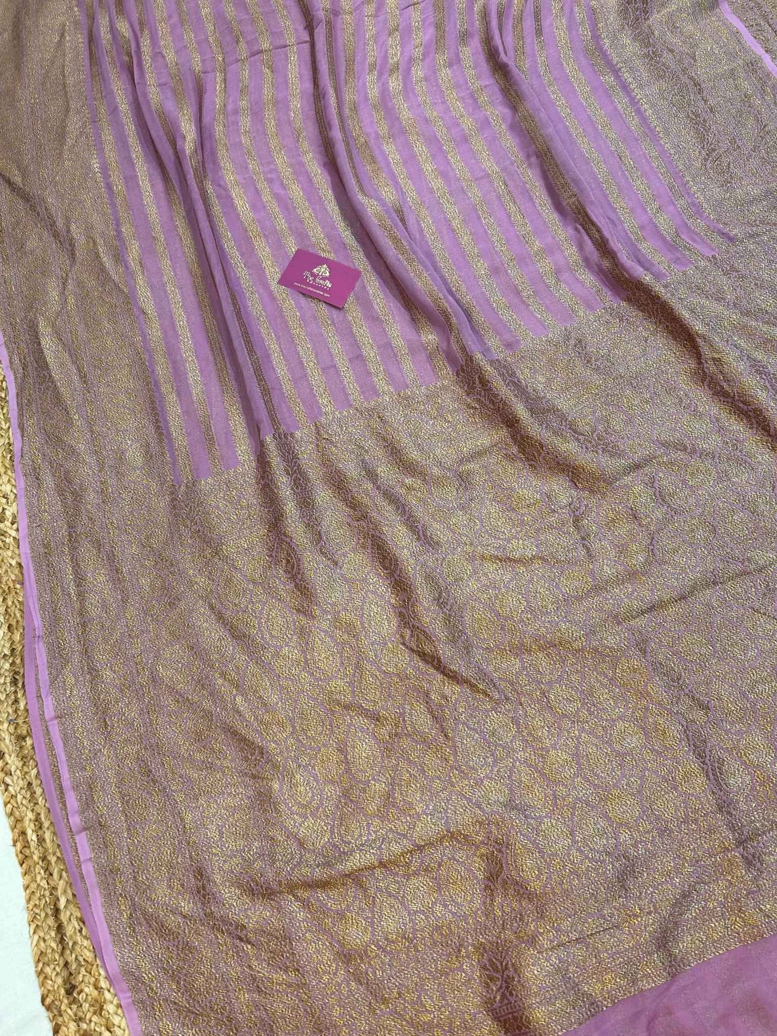 Khaddi Georgette Banarasi Saree - Antique Zari