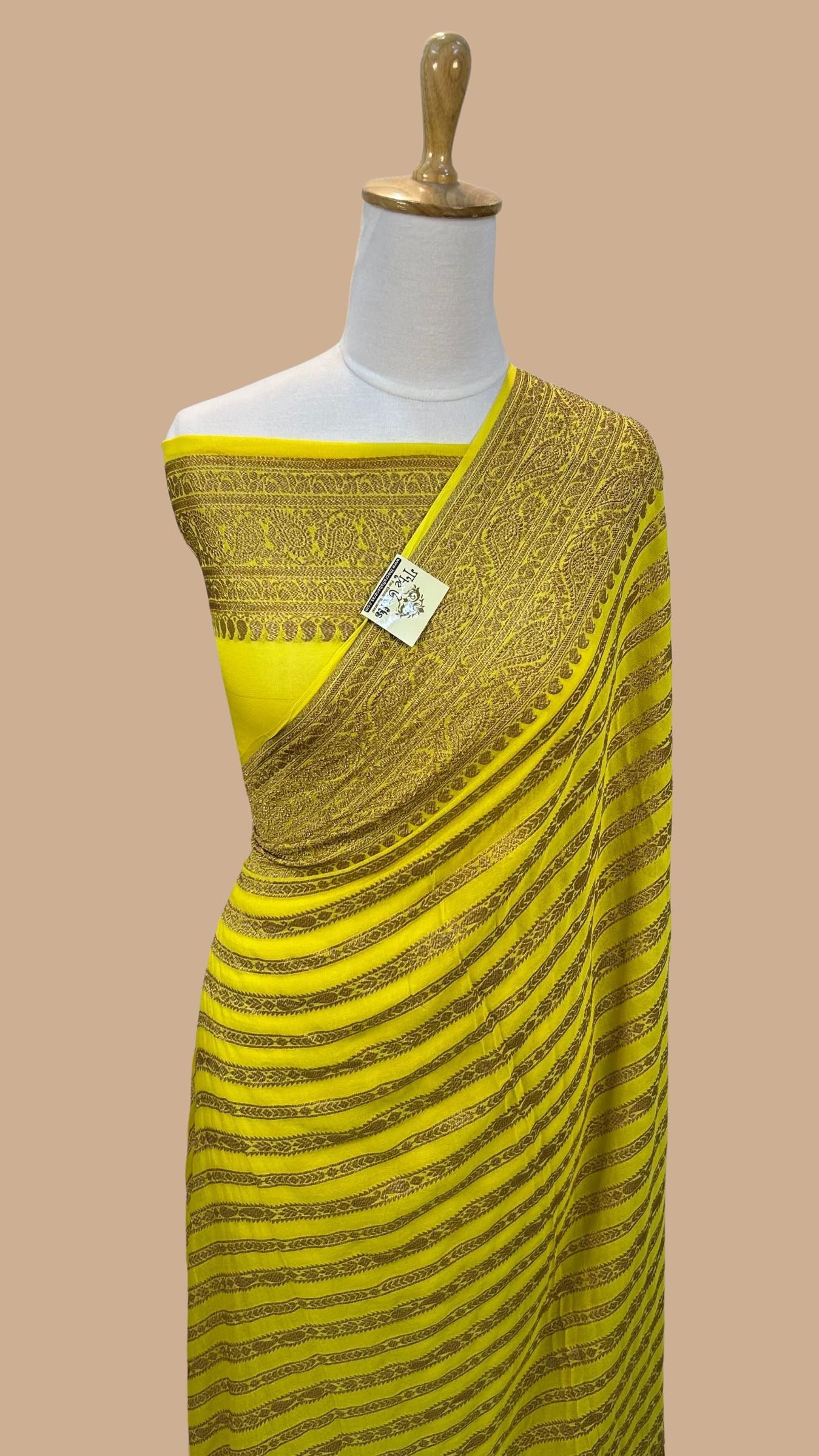 Khaddi Georgette Banarasi Saree - Antique Zari