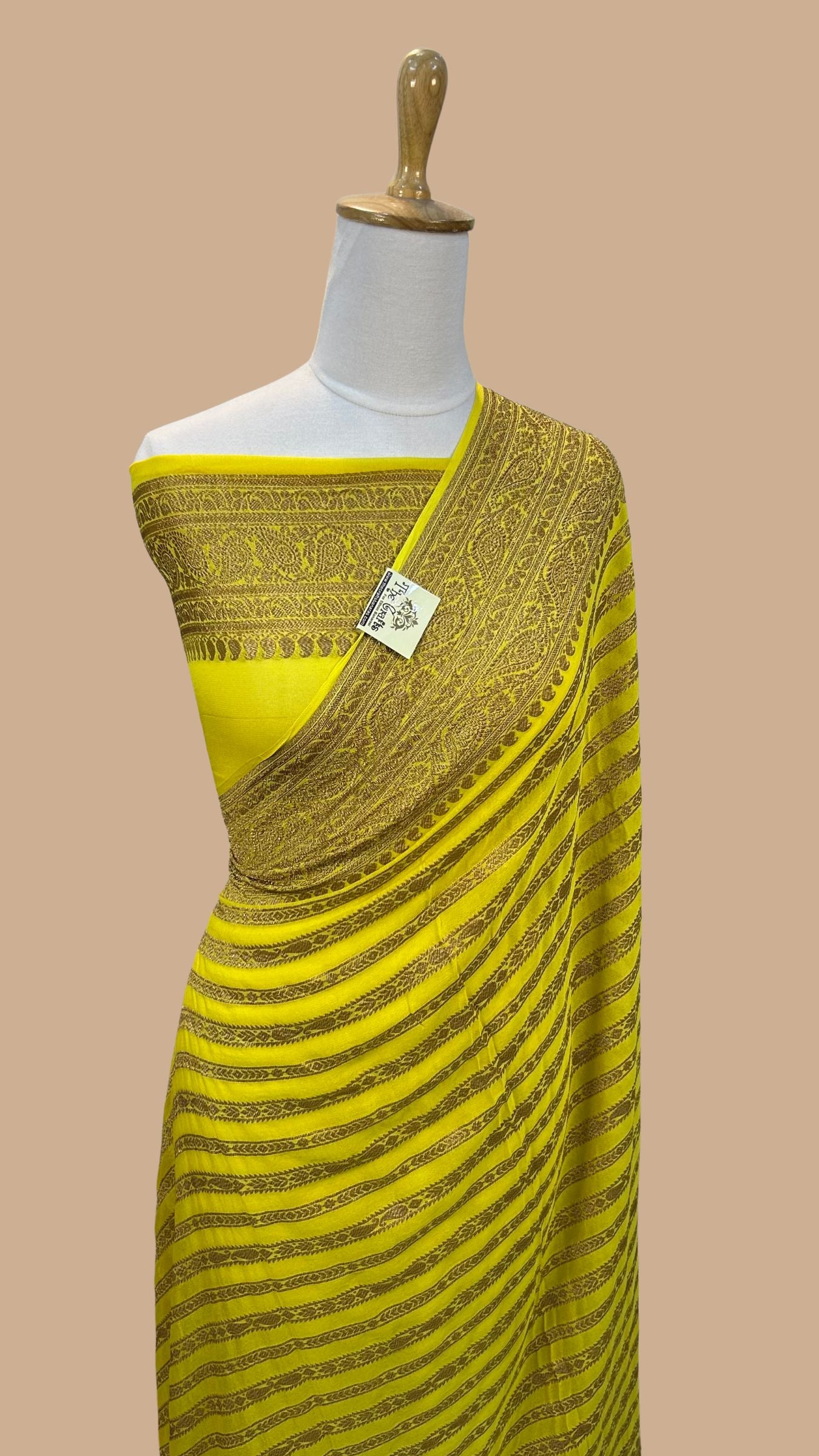 Khaddi Georgette Banarasi Saree - Antique Zari