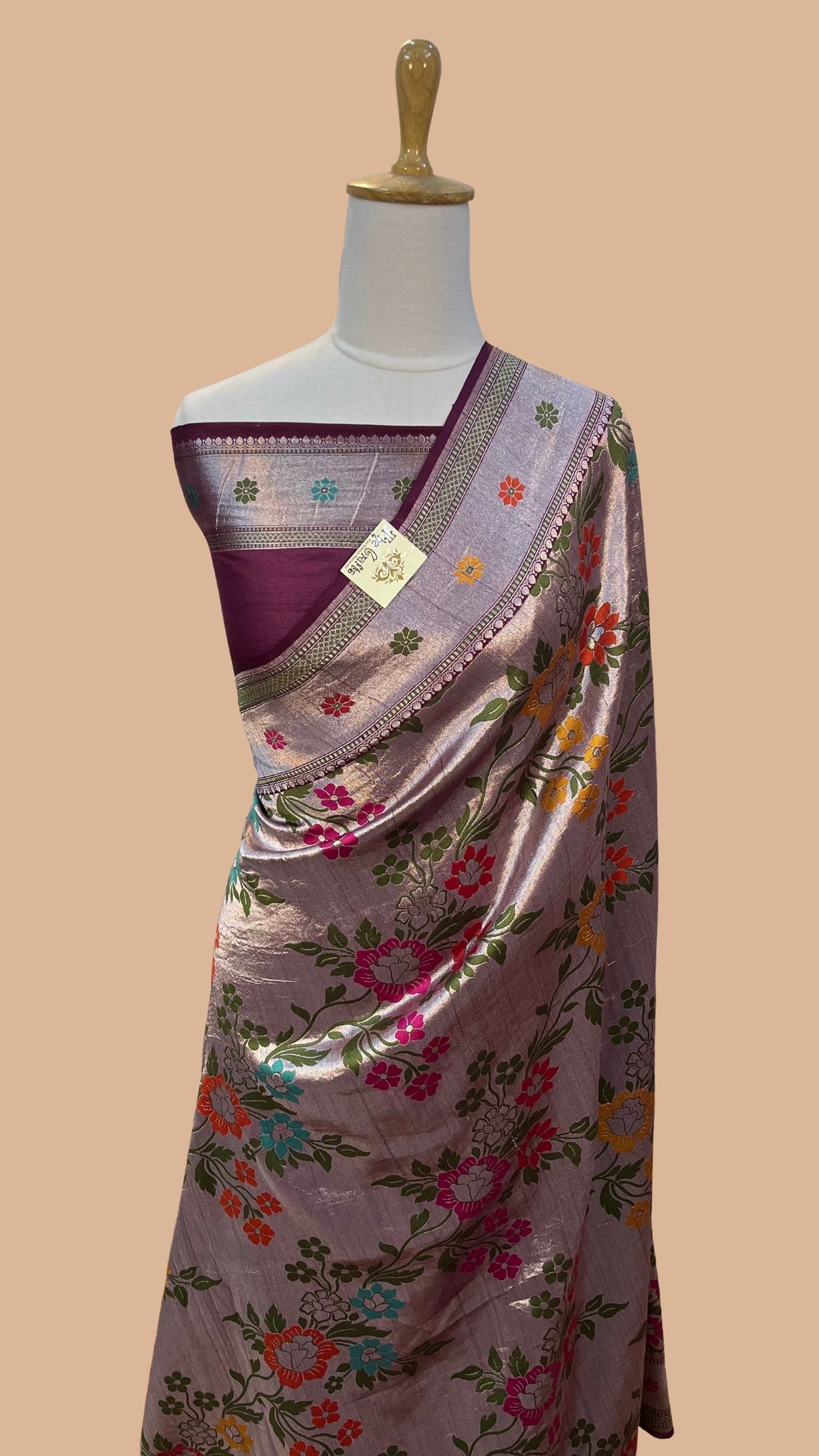 Pure Tussar Georgette Handloom Banarasi Saree - Brocade