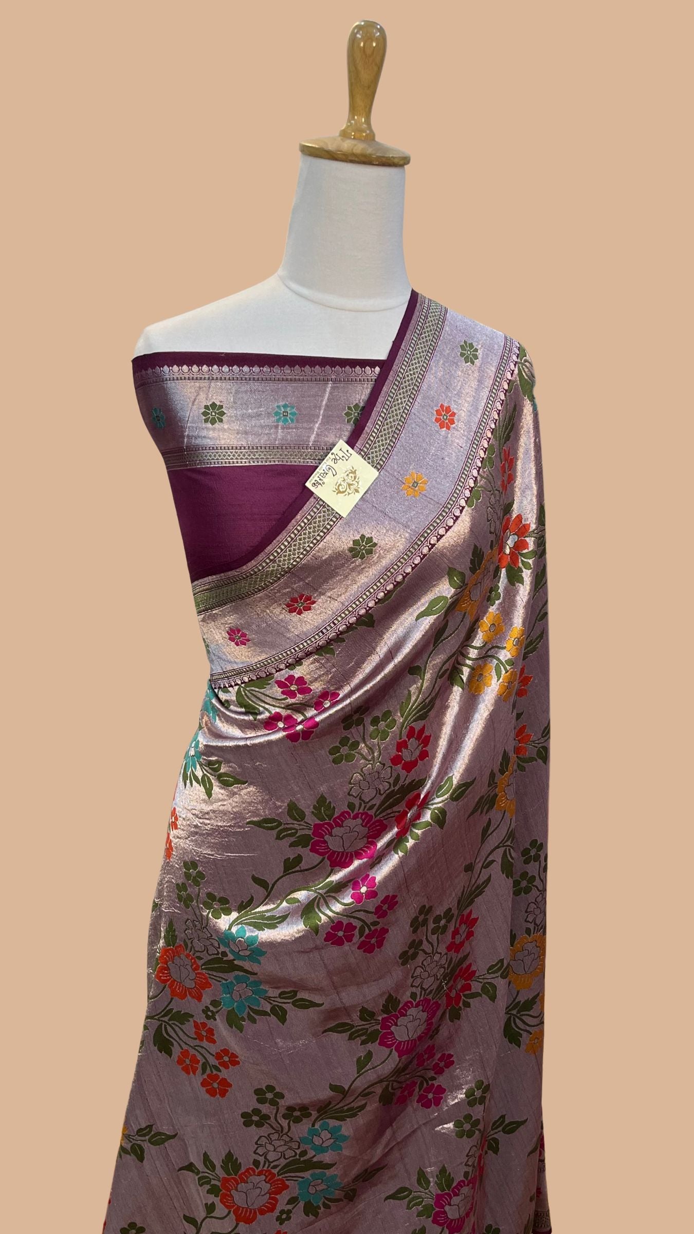 Pure Tussar Georgette Handloom Banarasi Saree - Brocade