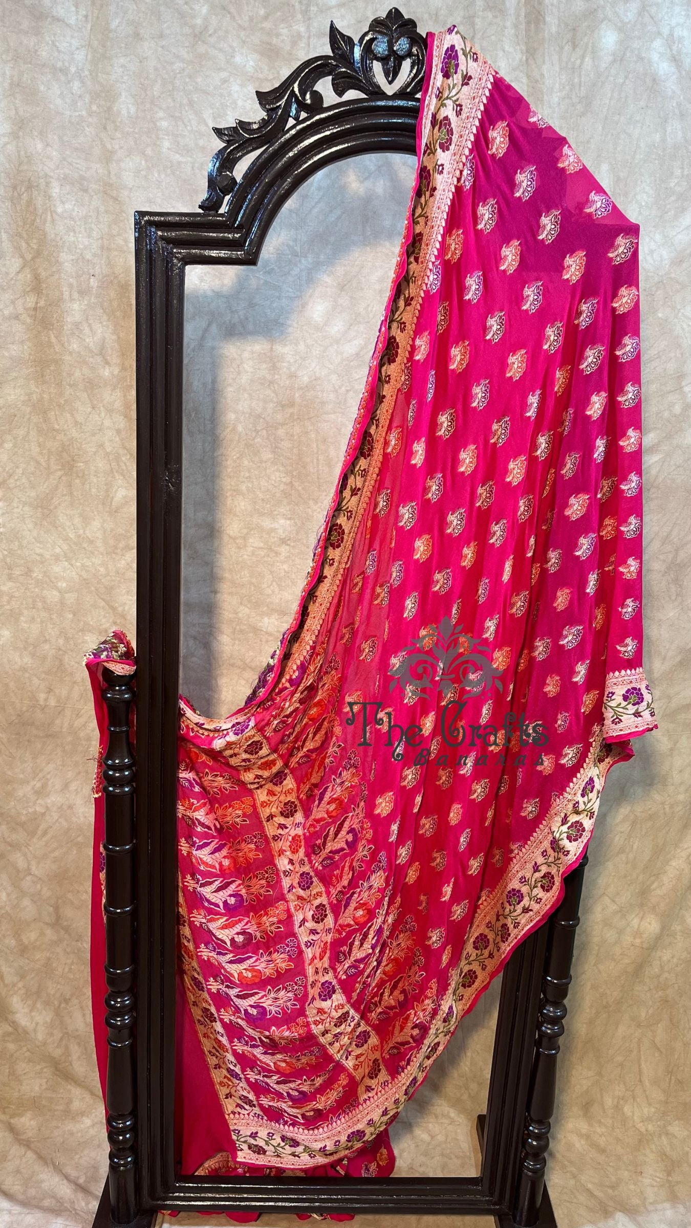 Pure Khaddi Chiffon Banarasi Saree