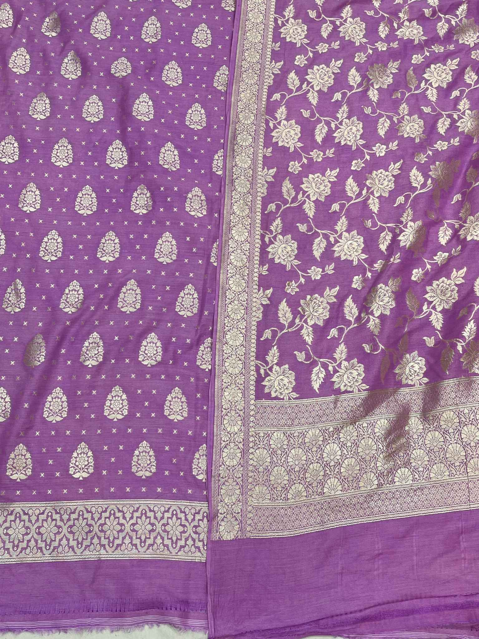 Pure Moonga Silk Handloom Banarasi Dress Material