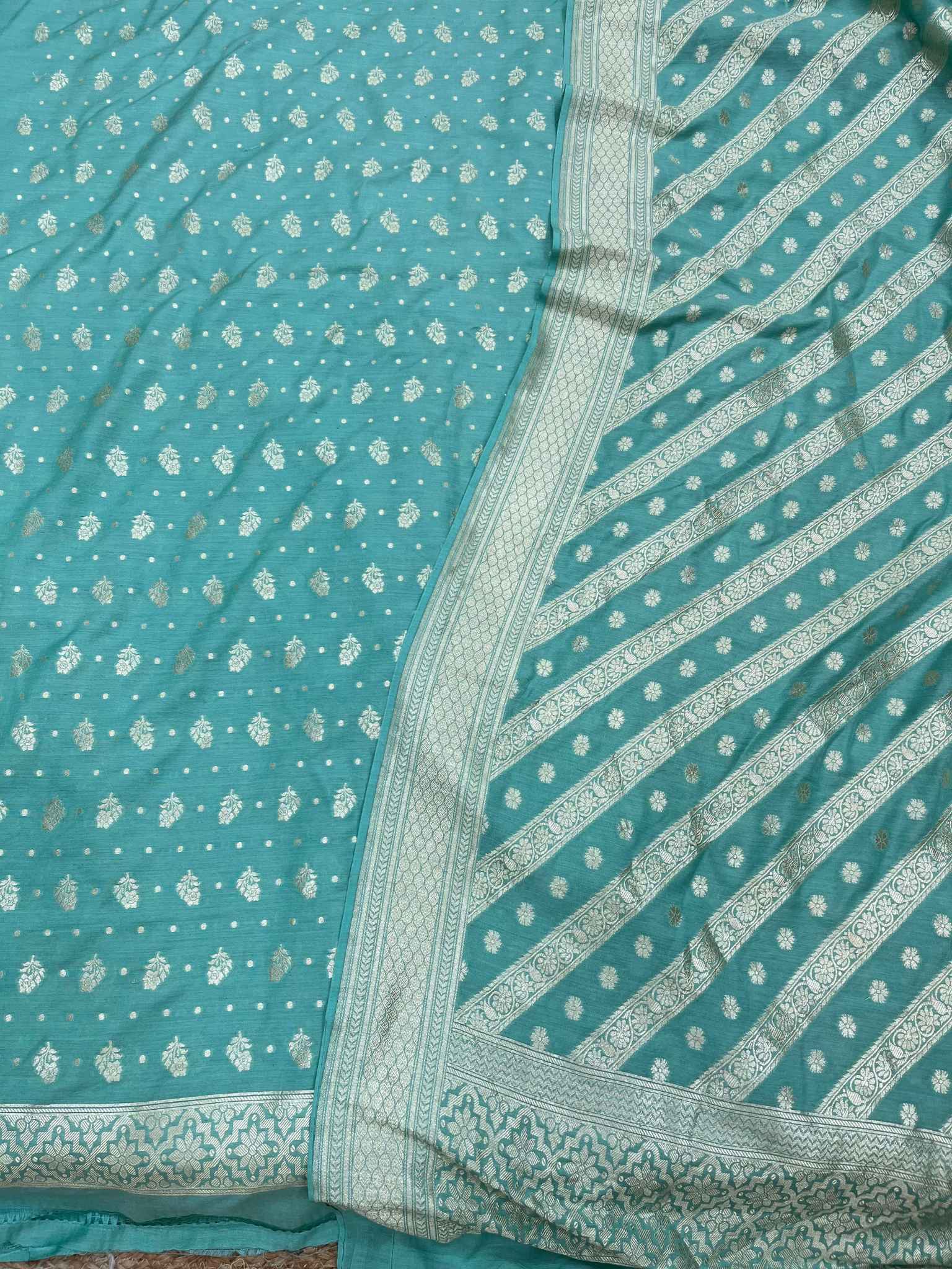 Pure Moonga Silk Handloom Banarasi Dress Material