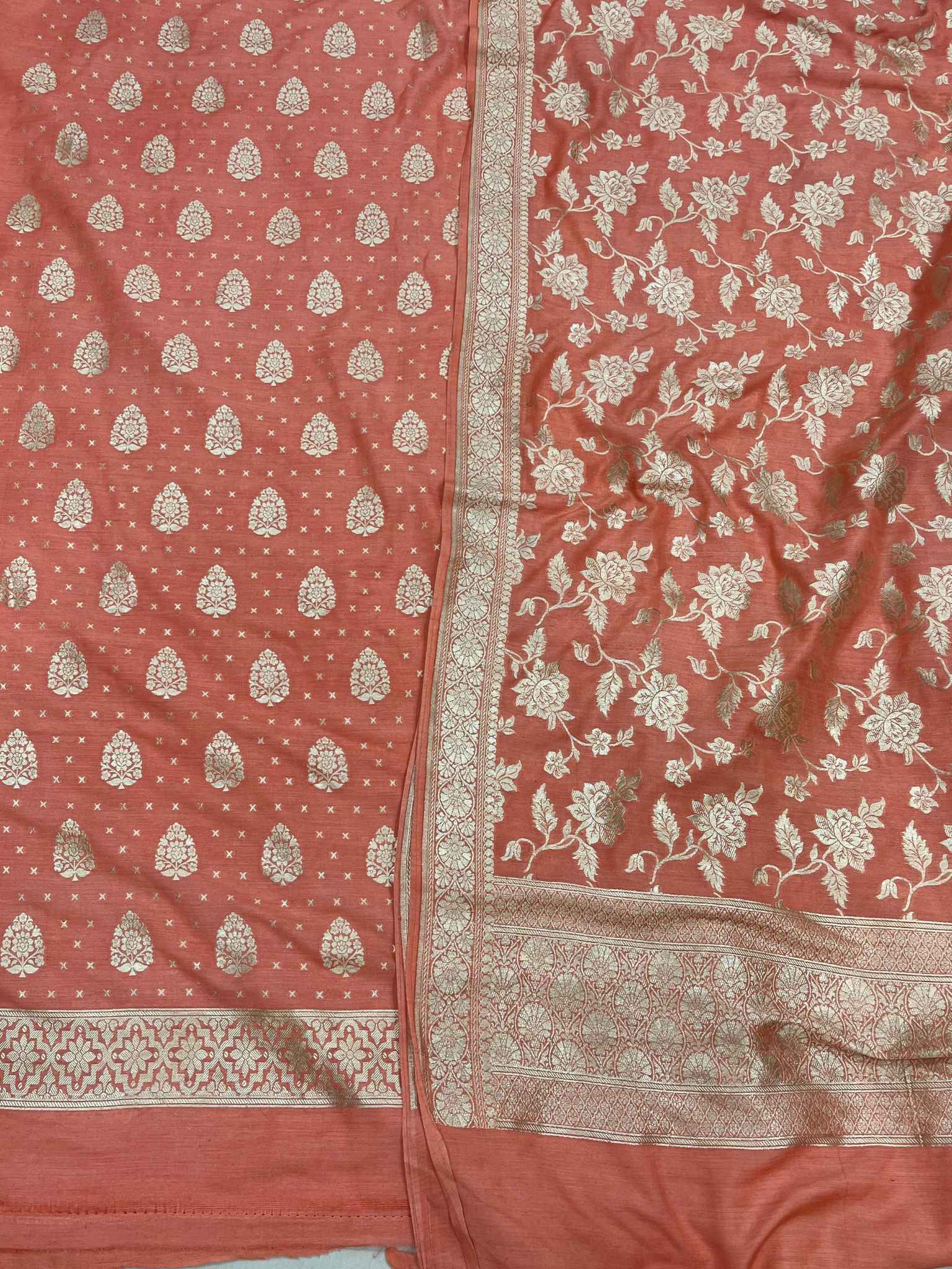 Pure Moonga Silk Handloom Banarasi Dress Material