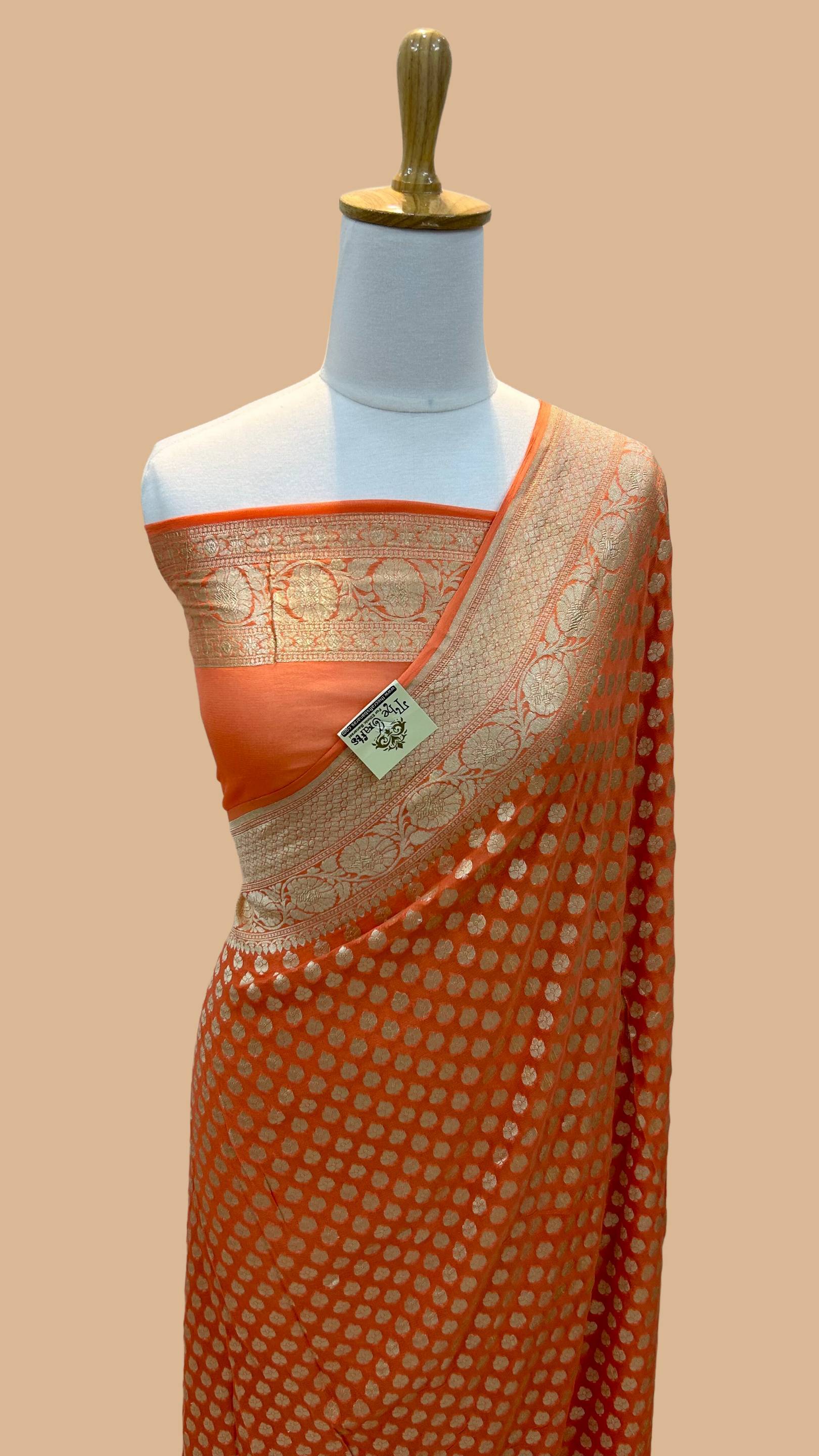 Khaddi Georgette Handloom Banarasi Saree - Water Zari