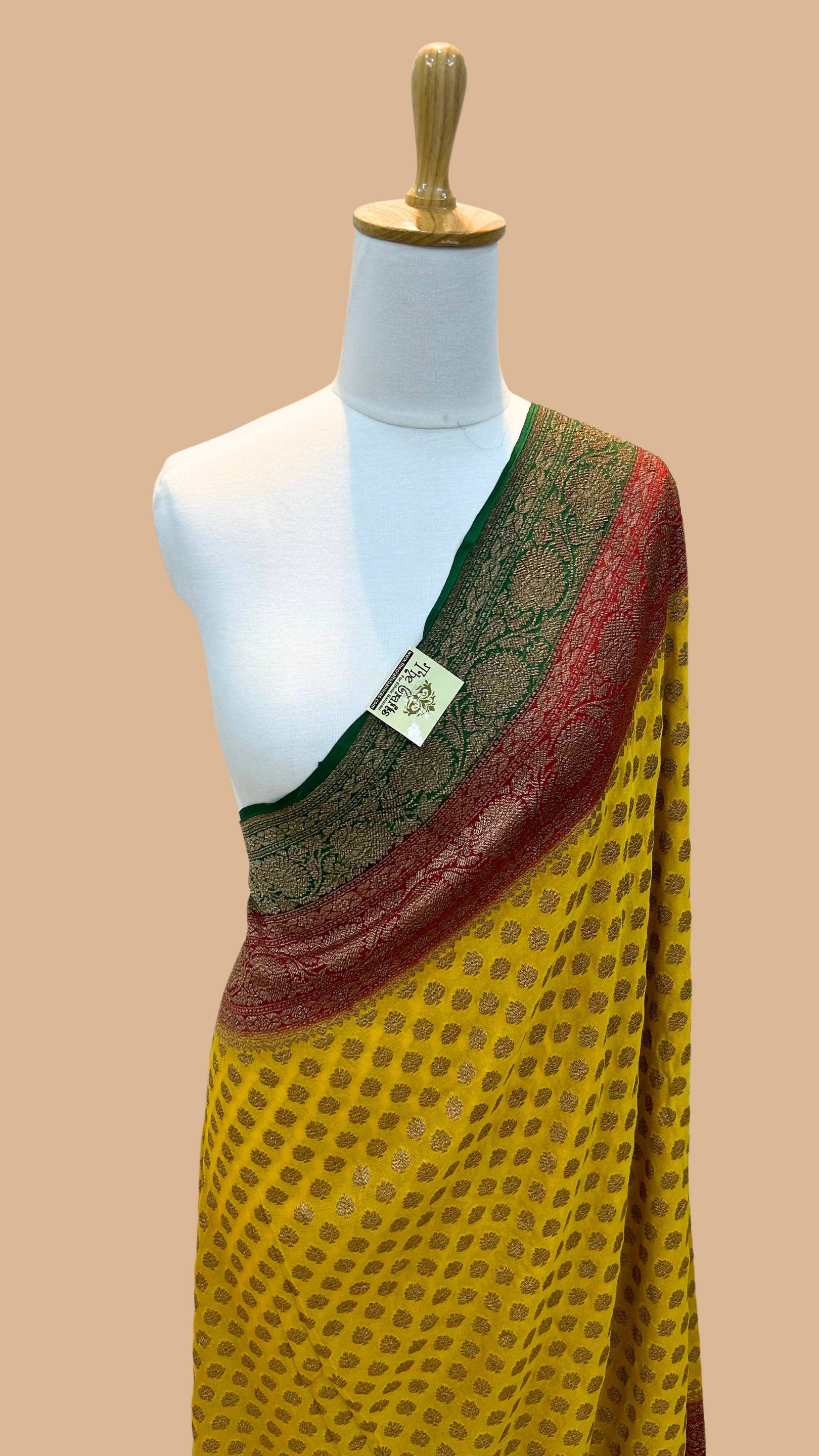 Khaddi Georgette Banarasi Saree - Antique Zari