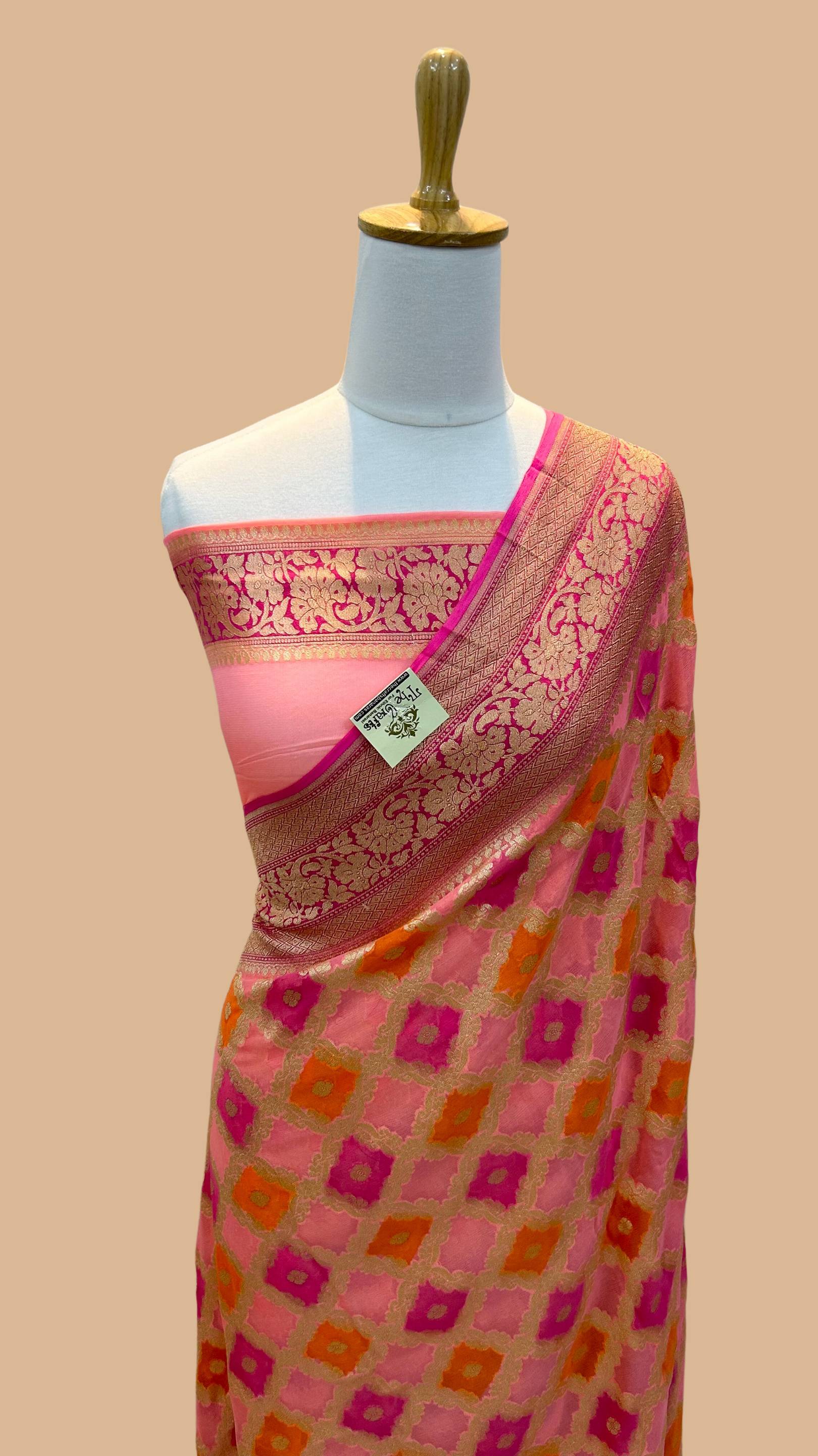 Khaddi Georgette Banarasi Saree - Gold Zari