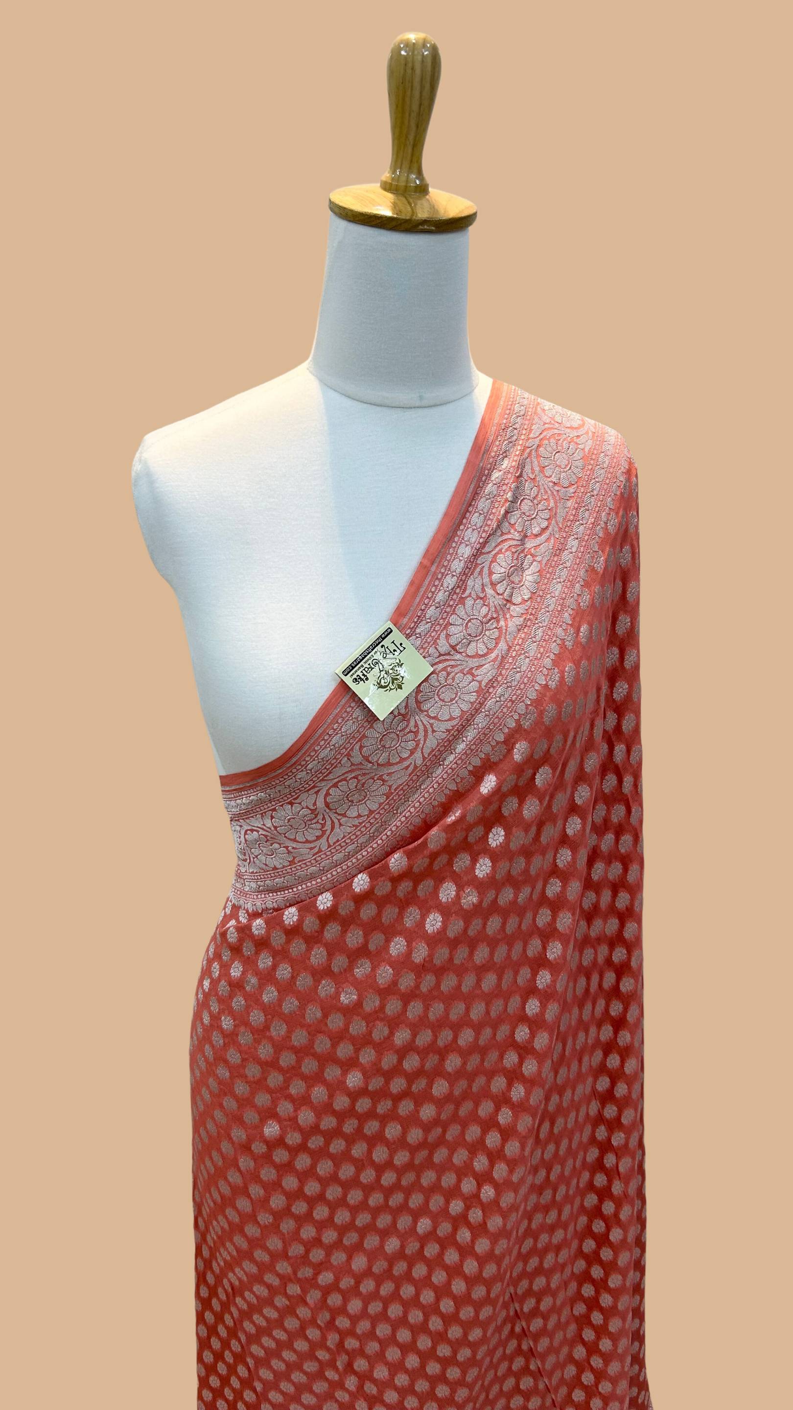 Pure Georgette Banarasi Saree - Silver Zari