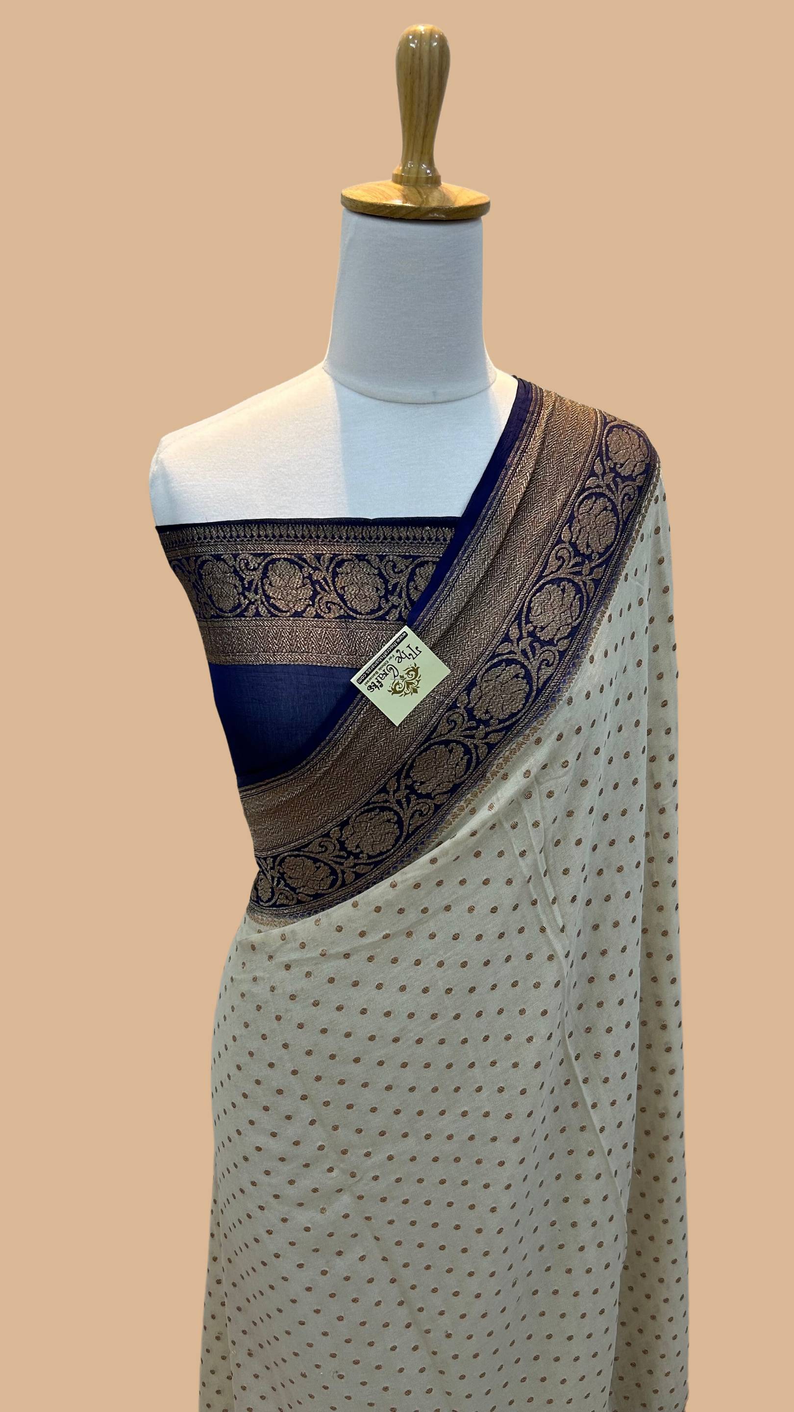 Khaddi Georgette Banarasi Saree - Antique Zari