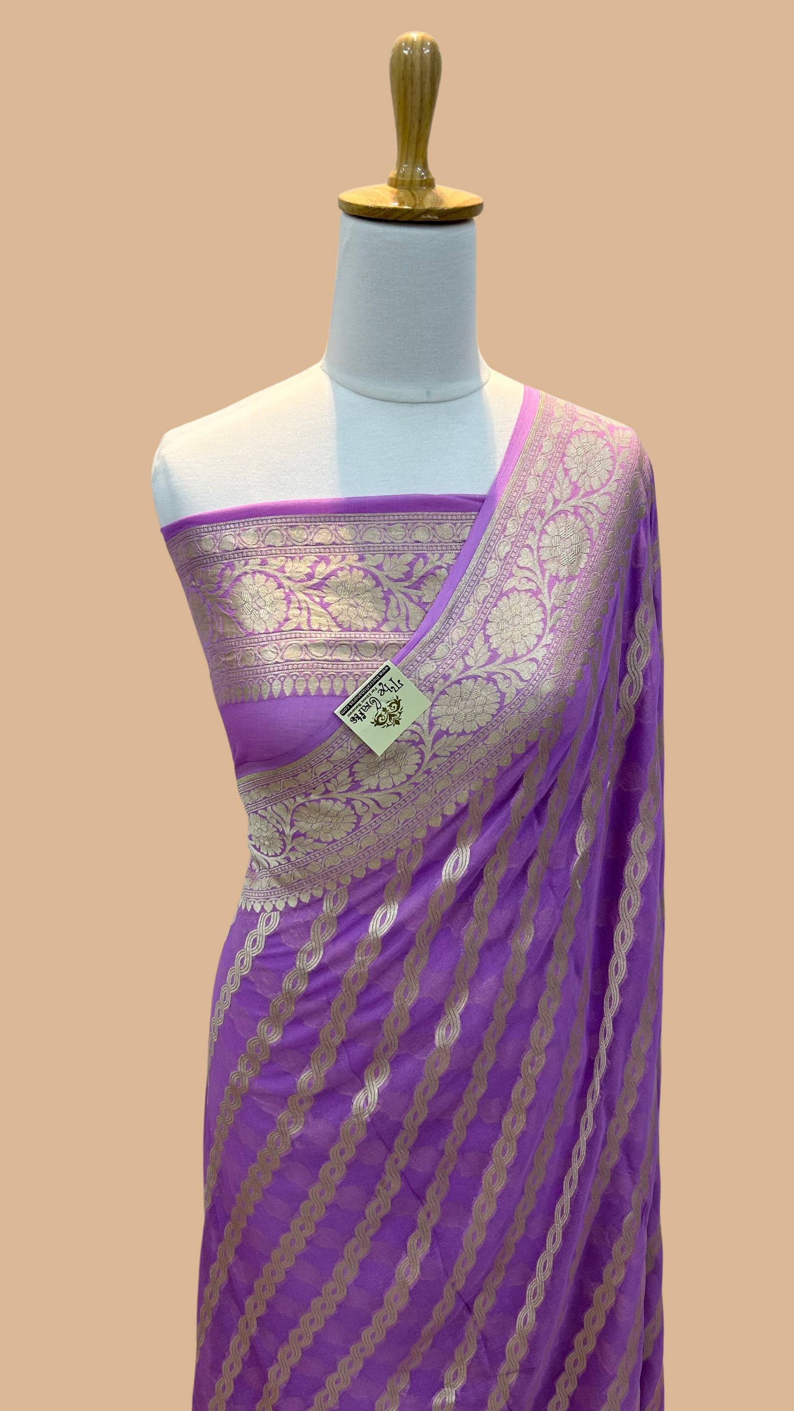 Khaddi Georgette Banarasi Saree - Water Zari