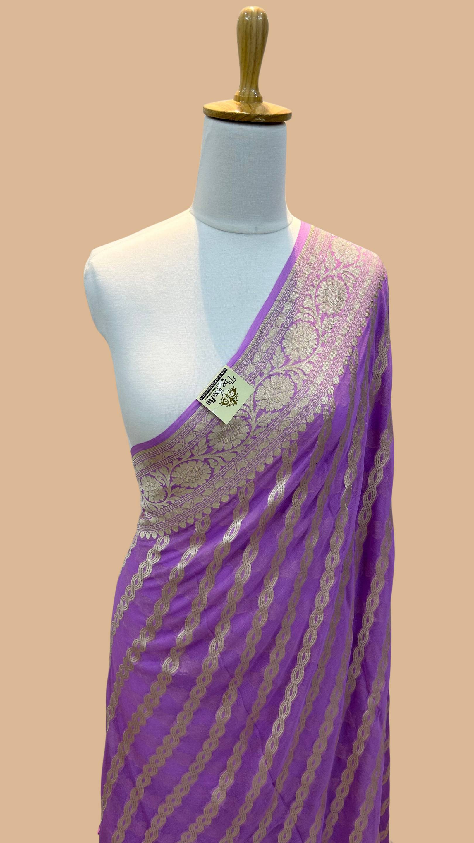 Khaddi Georgette Banarasi Saree - Water Zari