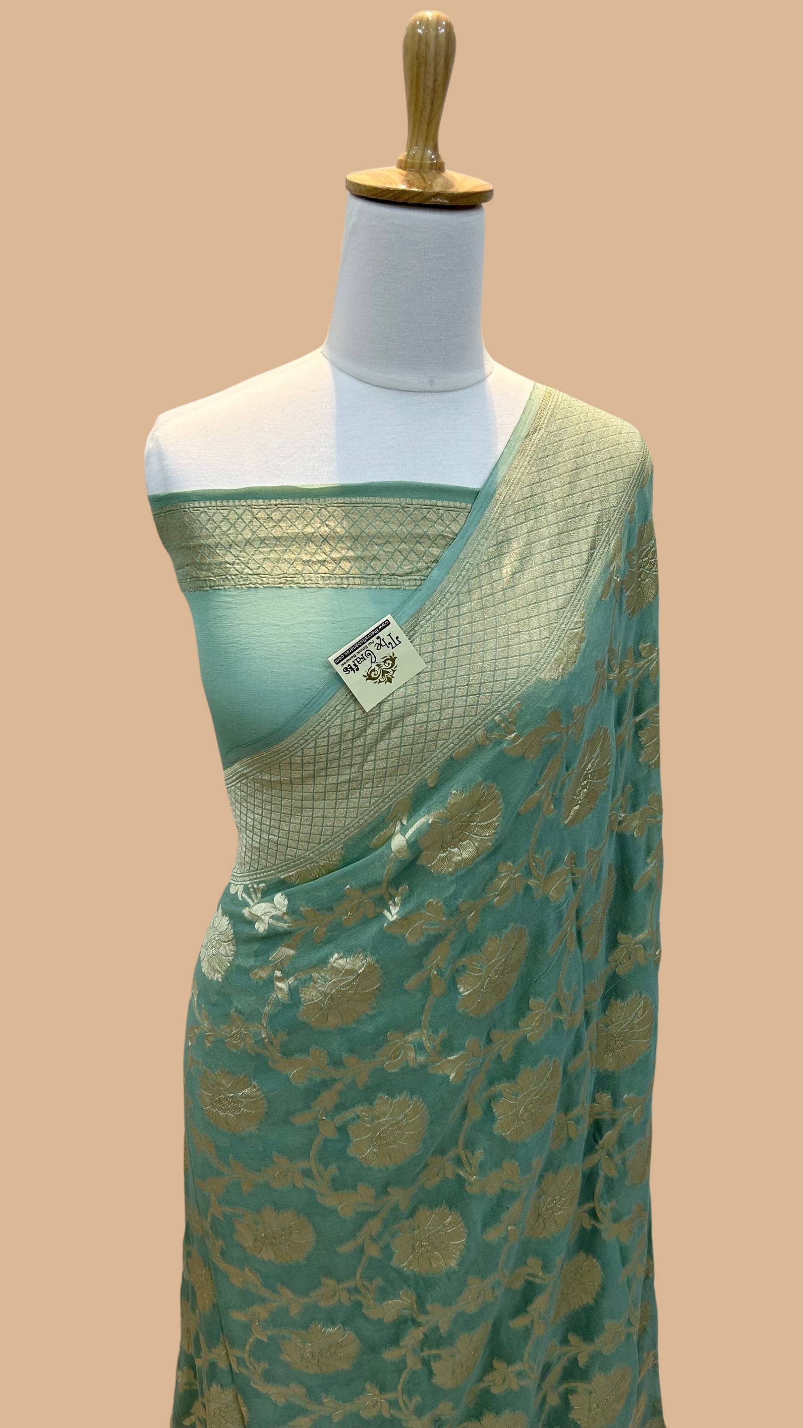 Khaddi Georgette Banarasi Saree - Water Zari