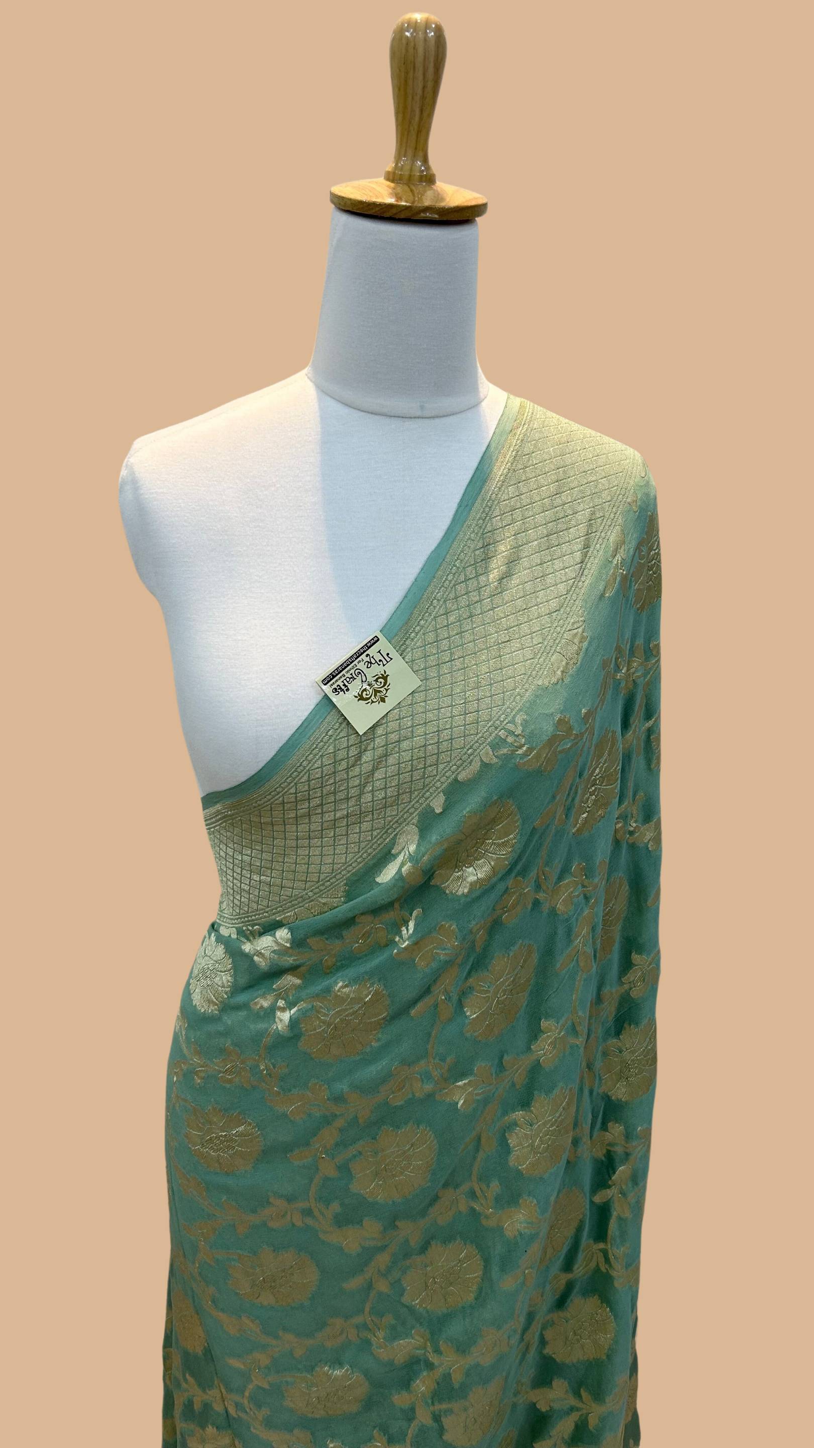 Khaddi Georgette Banarasi Saree - Water Zari